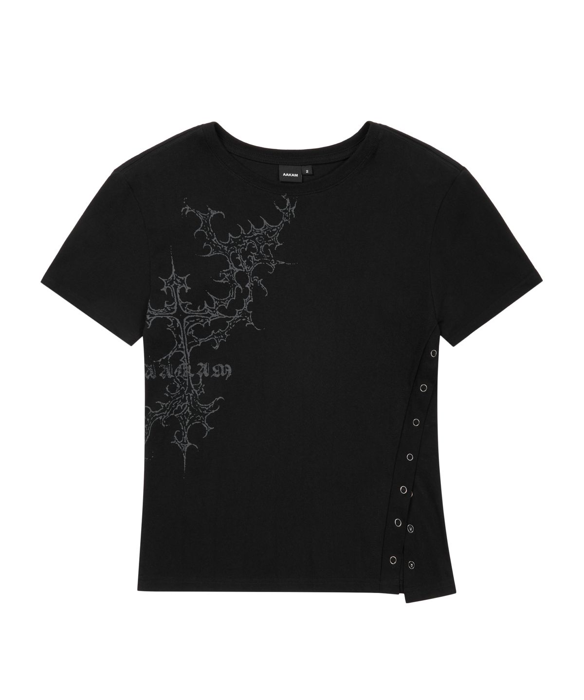 아캄(AAKAM) Snap Gothic Half Top (Black)