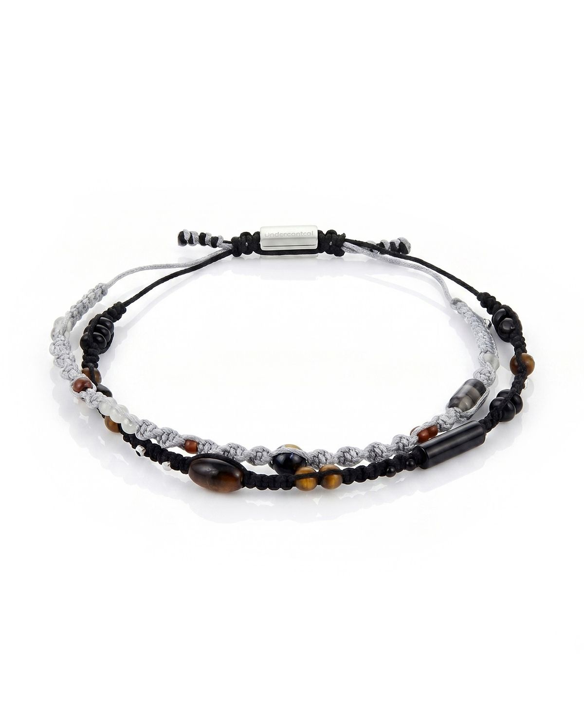 언더컨트롤(UNDERCONTROL) 더블 레이어 두줄 원석 비즈 사이즈 조절 스틸 팔찌 DOUBLE LAYER / BEADS BRACELET / BG