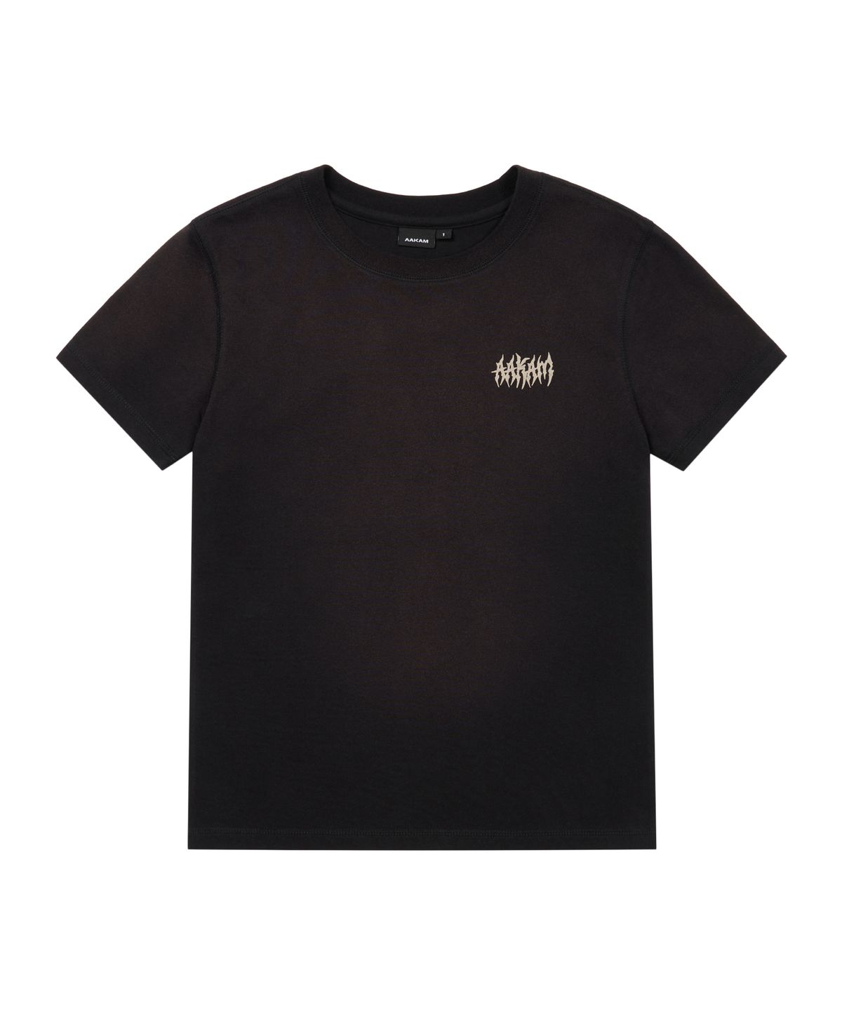 아캄(AAKAM) Dirty Spray Bone Half Top (Black)