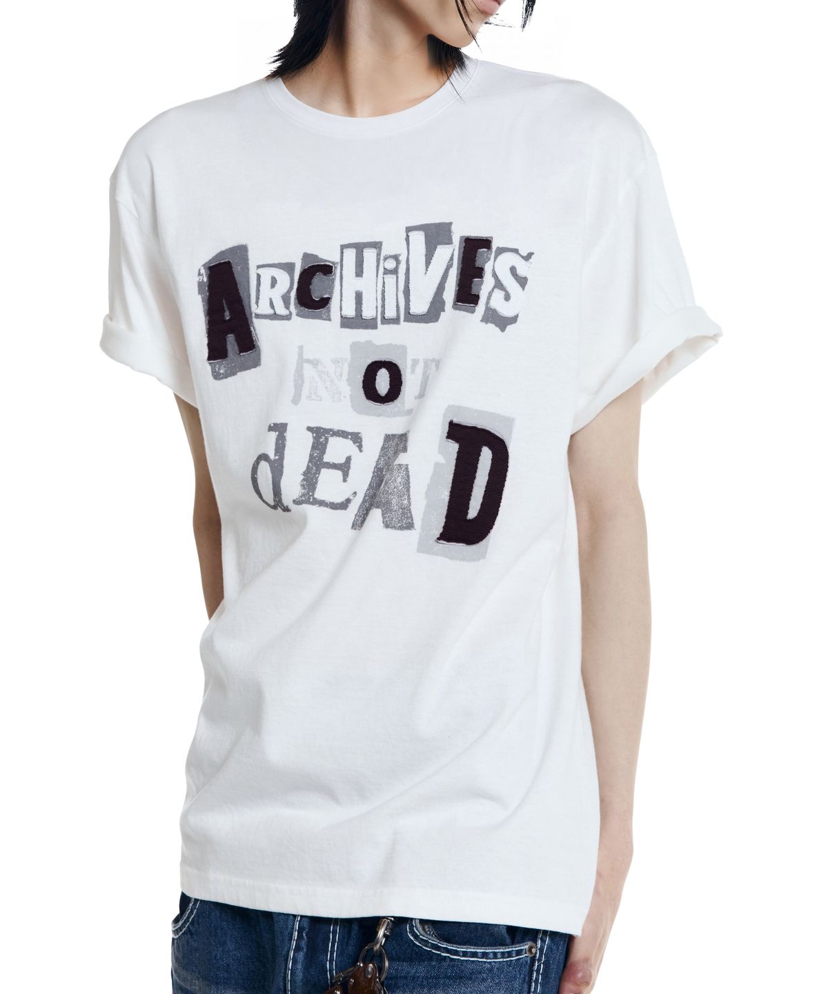아캄(AAKAM) Archives Not Dead Half Top (White)