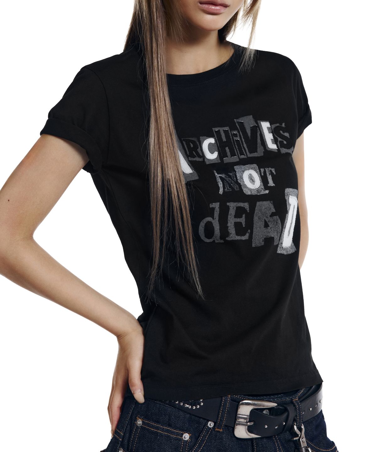 아캄(AAKAM) Archives Not Dead Half Top (Black)
