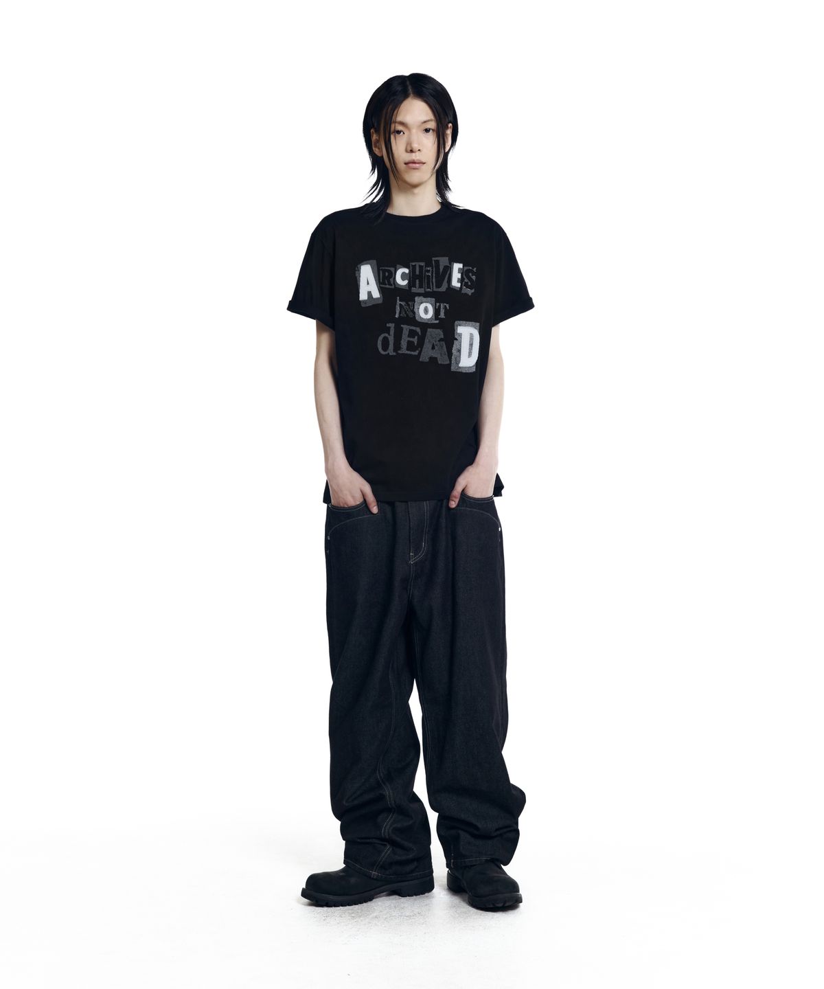 아캄(AAKAM) Archives Not Dead Half Top (Black)