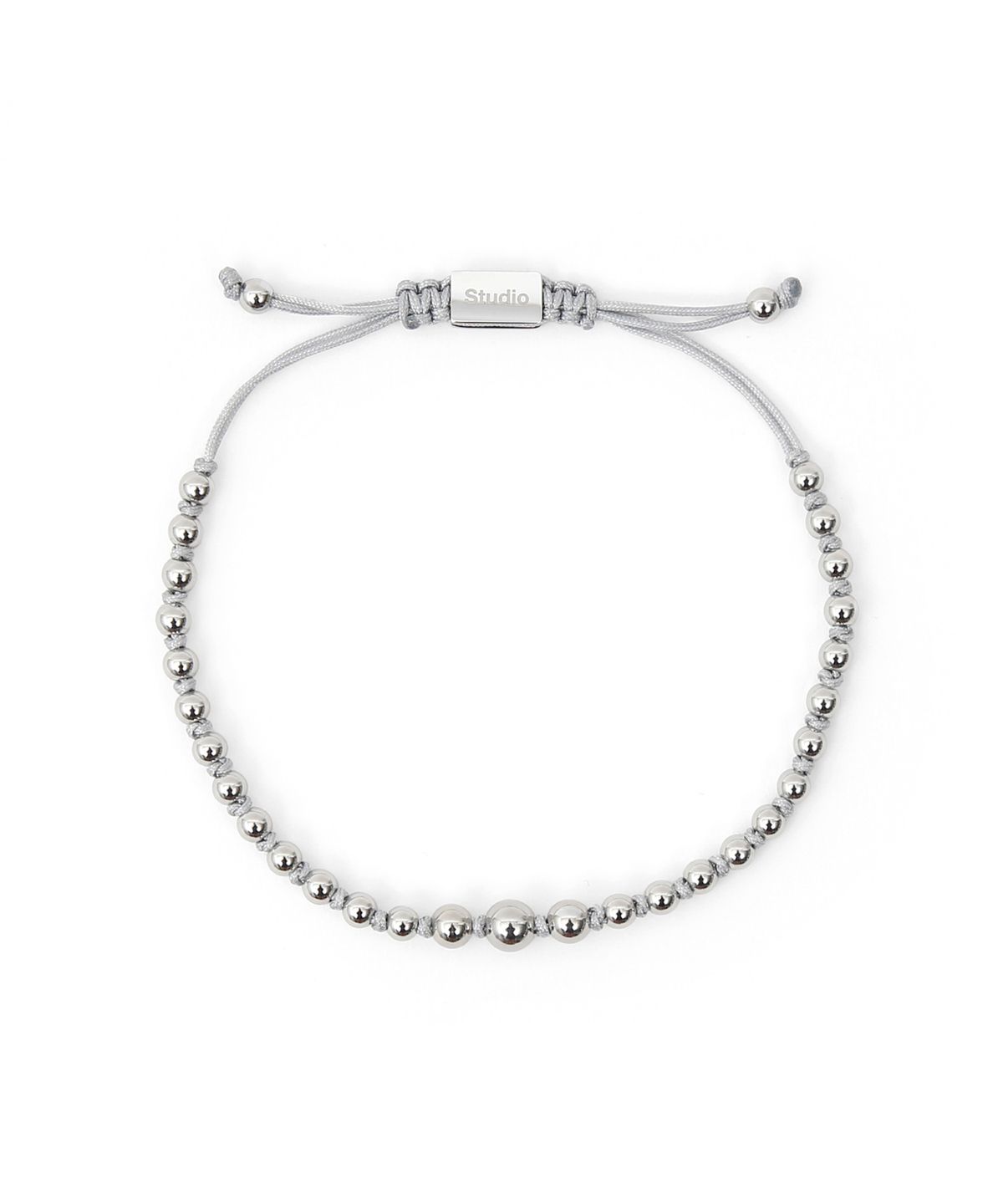 언더컨트롤 스튜디오(UNDERCONTROL STUDIO) 스테인리스 스틸 비즈 사이즈 조절 여성 팔찌 STAINLESS BEAD BRACELET / SILVER