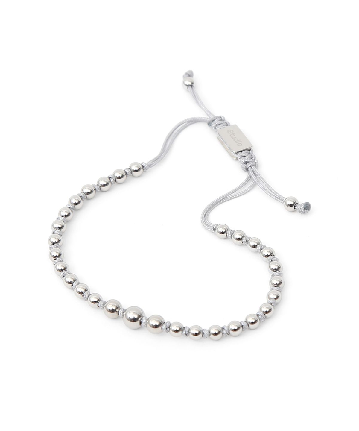 언더컨트롤 스튜디오(UNDERCONTROL STUDIO) 스테인리스 스틸 비즈 사이즈 조절 여성 팔찌 STAINLESS BEAD BRACELET / SILVER