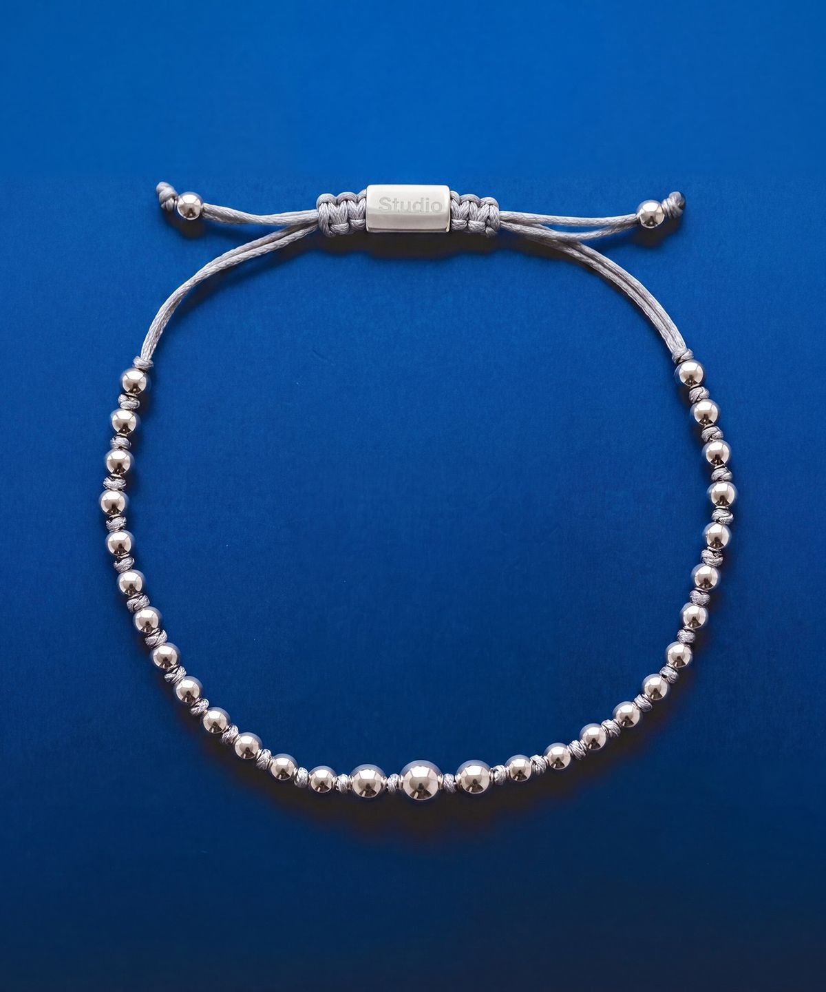 언더컨트롤 스튜디오(UNDERCONTROL STUDIO) 스테인리스 스틸 비즈 사이즈 조절 여성 팔찌 STAINLESS BEAD BRACELET / SILVER