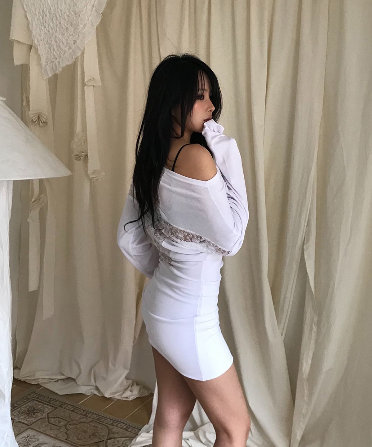 웨이브걸(WAVEGIRL) Embroidered Lace Dress (3COLOR)