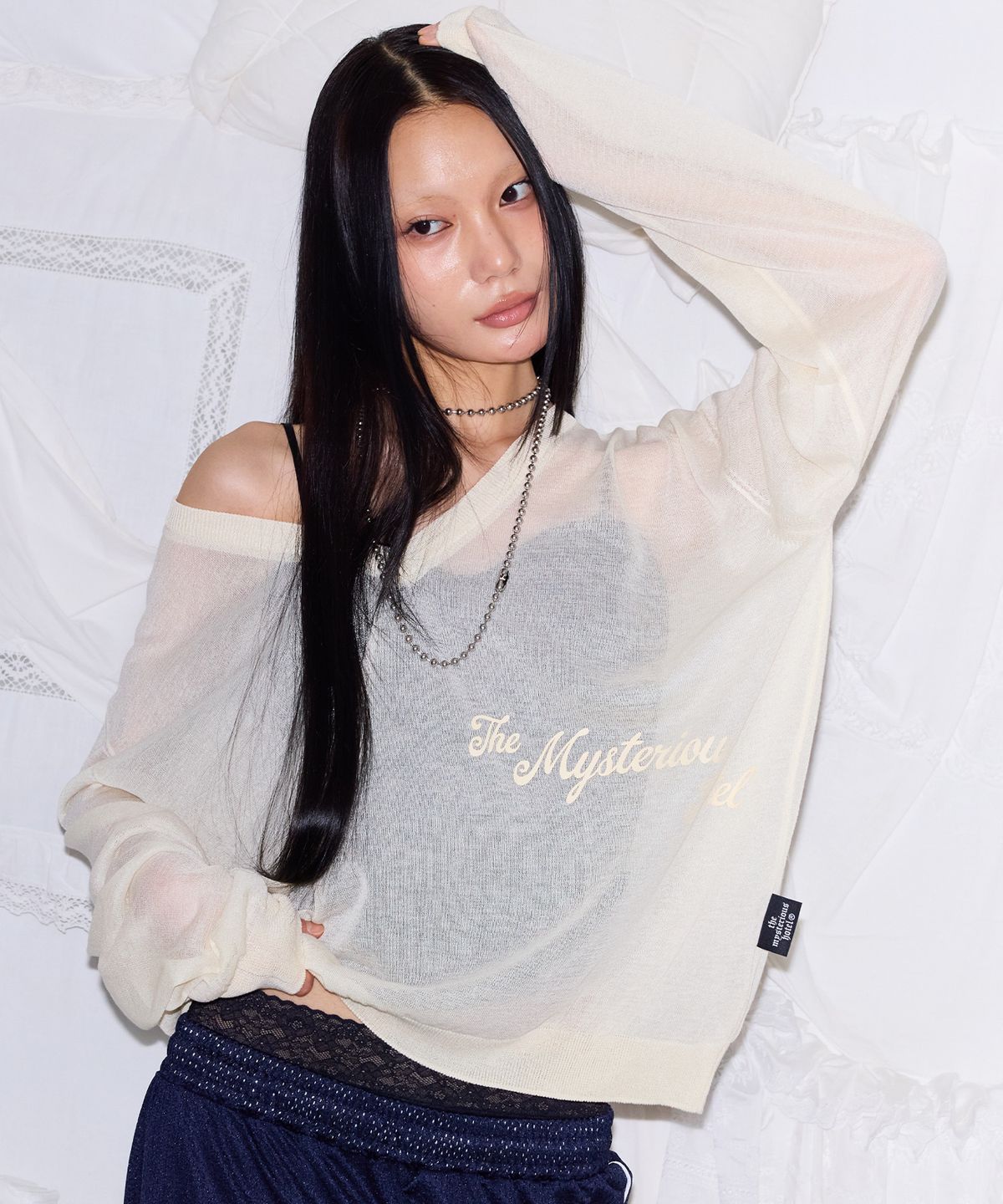 미스테리어스호텔(THE MYSTERIOUS HOTEL) CHOKER SUMMER KNIT [IVORY]