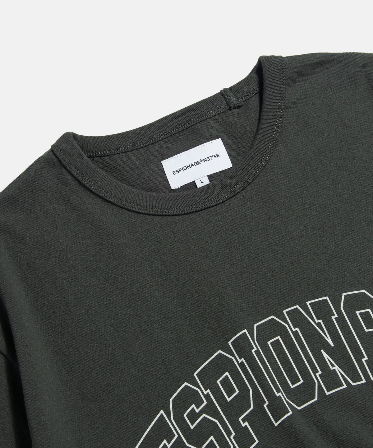 에스피오나지(ESPIONAGE) (Standard Fit) Collegiate Logo Tee Vintage Black