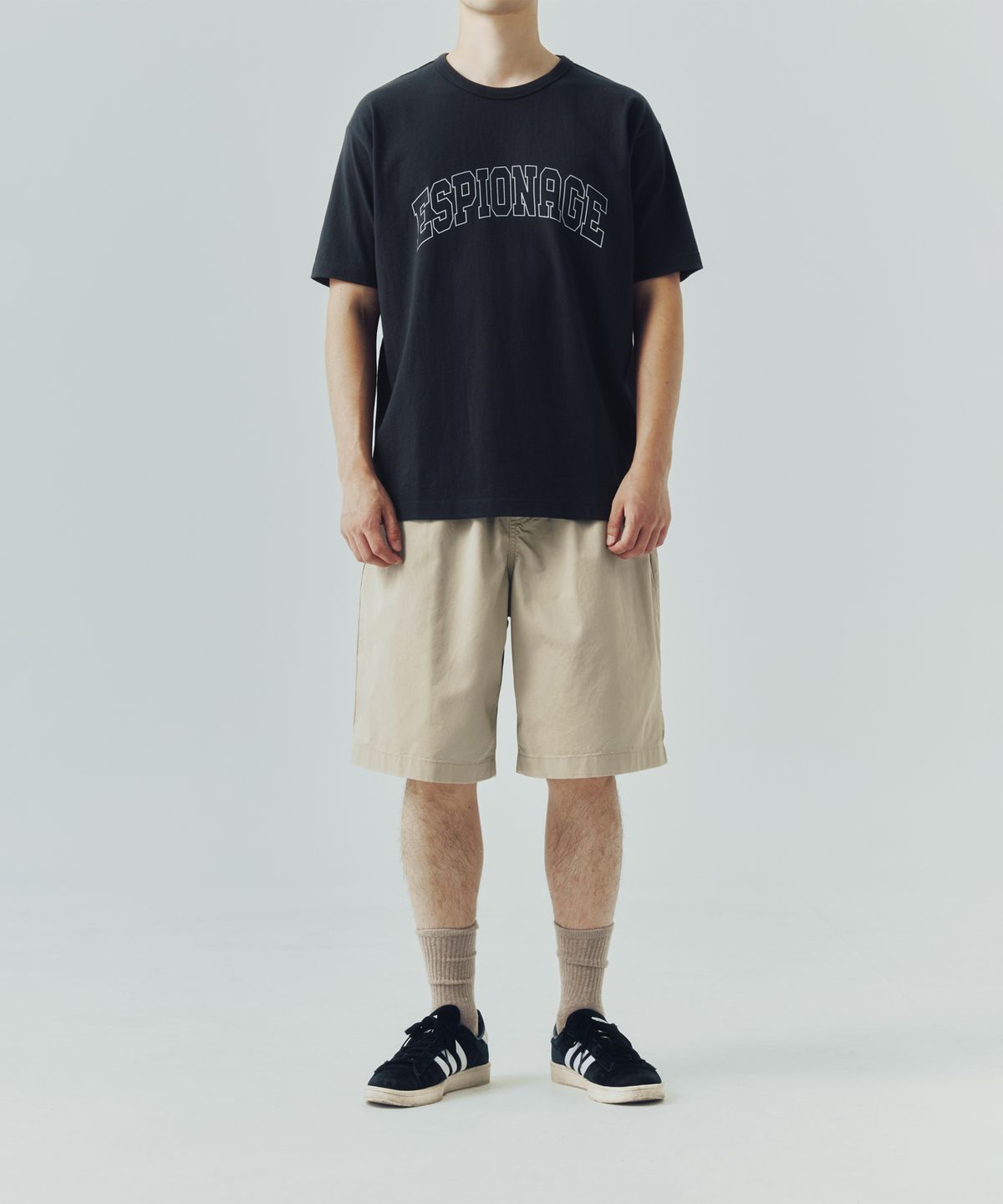 에스피오나지(ESPIONAGE) (Standard Fit) Collegiate Logo Tee Vintage Black