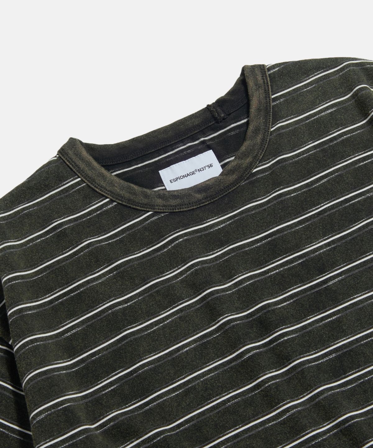 에스피오나지(ESPIONAGE) (Standard Fit) Vintage Washed Border Tee Black