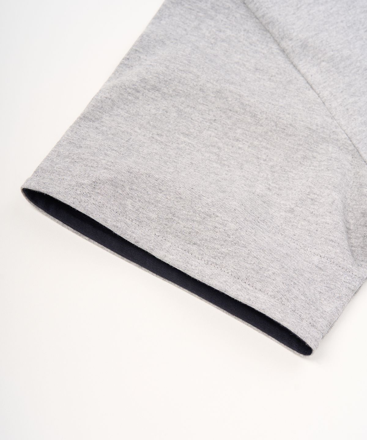 엑스컨테이너(EXCONTAINER) 슬리브 레이어드 크롭 하프 티셔츠 (MELANGE GREY)