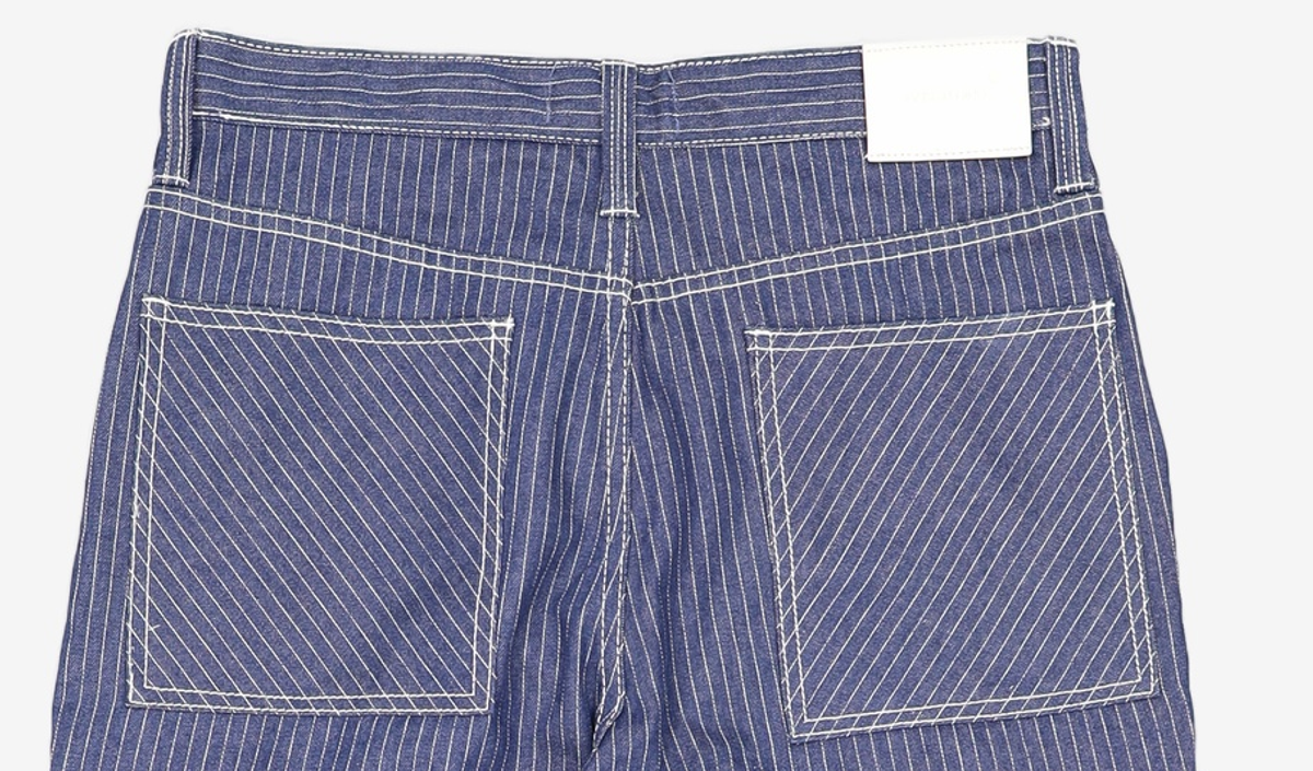메종미네드(MAISON MINED) VARY COURSE STRIPE WIDE PANTS BLUE 50