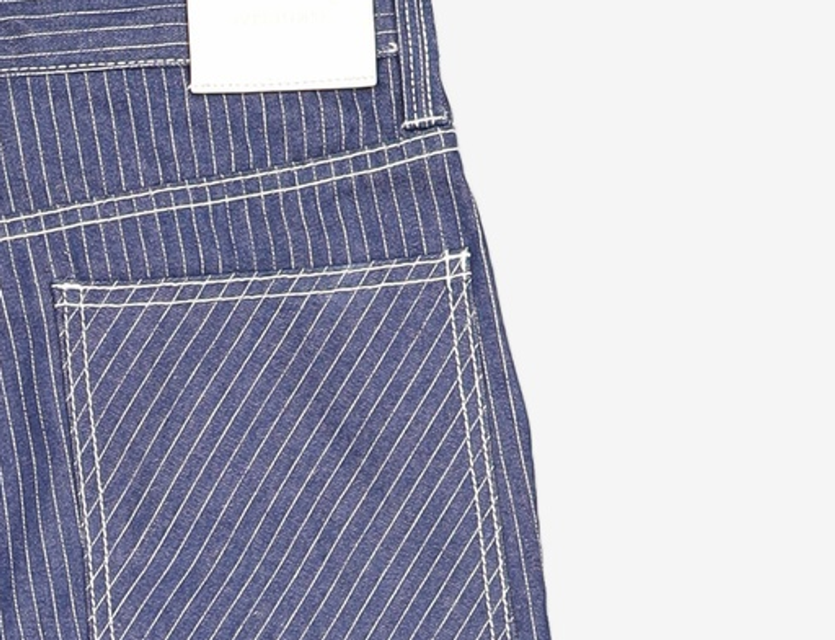 메종미네드(MAISON MINED) VARY COURSE STRIPE WIDE PANTS BLUE 50