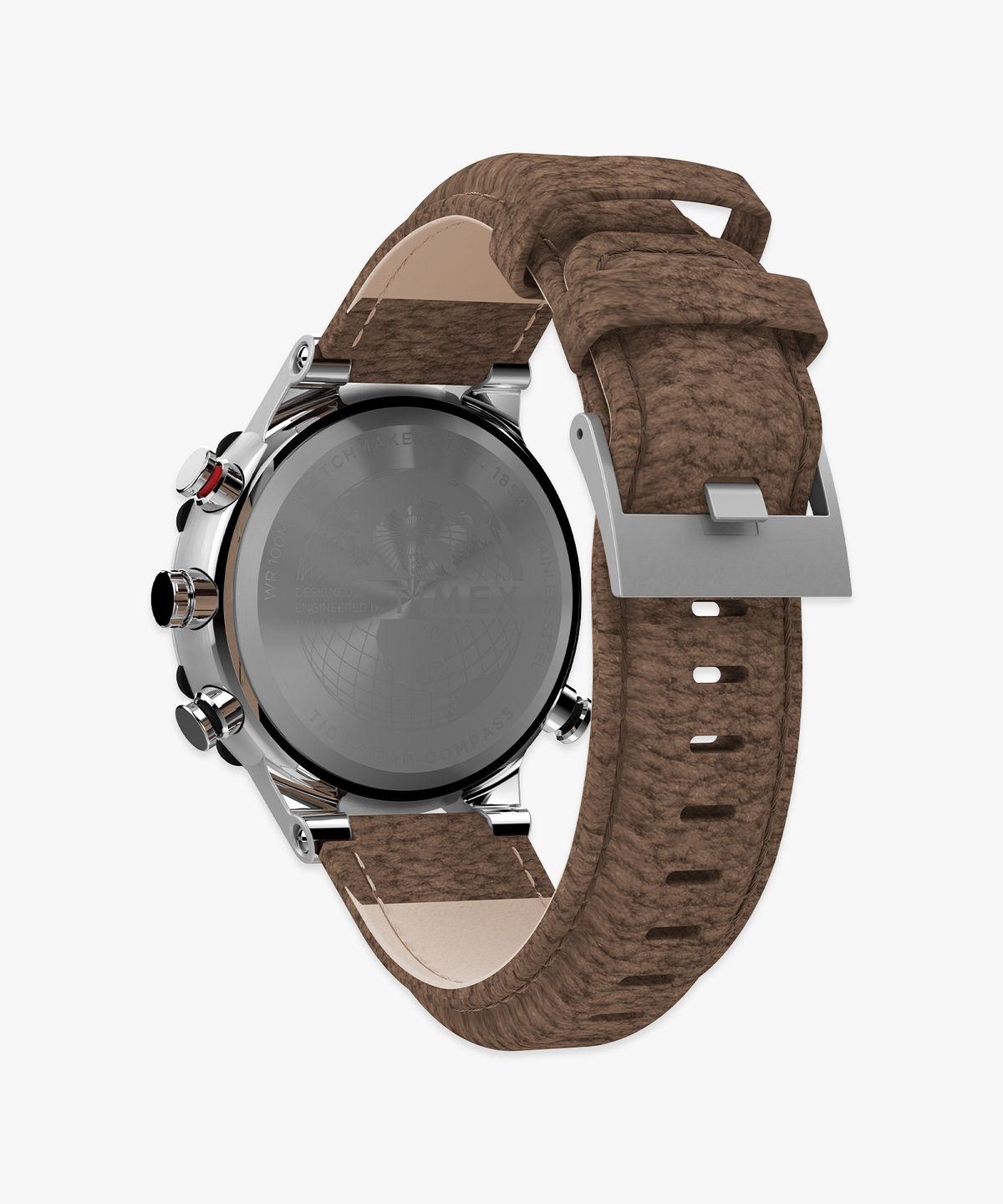 타이맥스(TIMEX) 익스페디션 노스 조수 온도 나침반 브라운 가죽시계 45mm