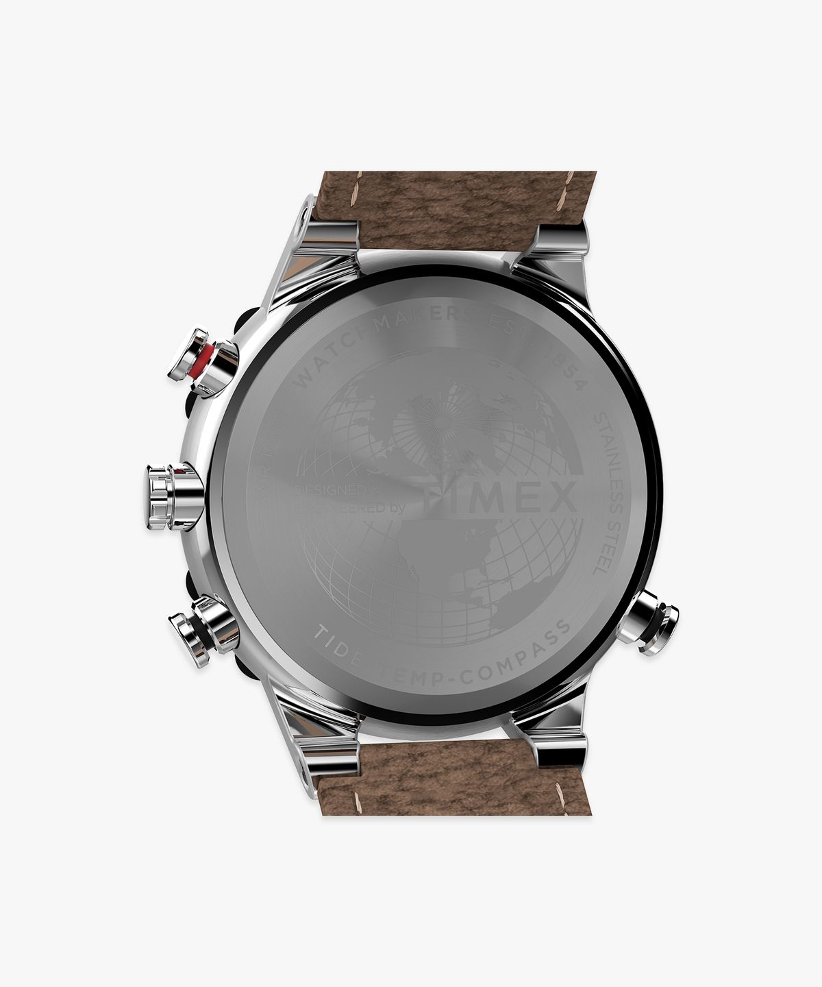 타이맥스(TIMEX) 익스페디션 노스 조수 온도 나침반 브라운 가죽시계 45mm