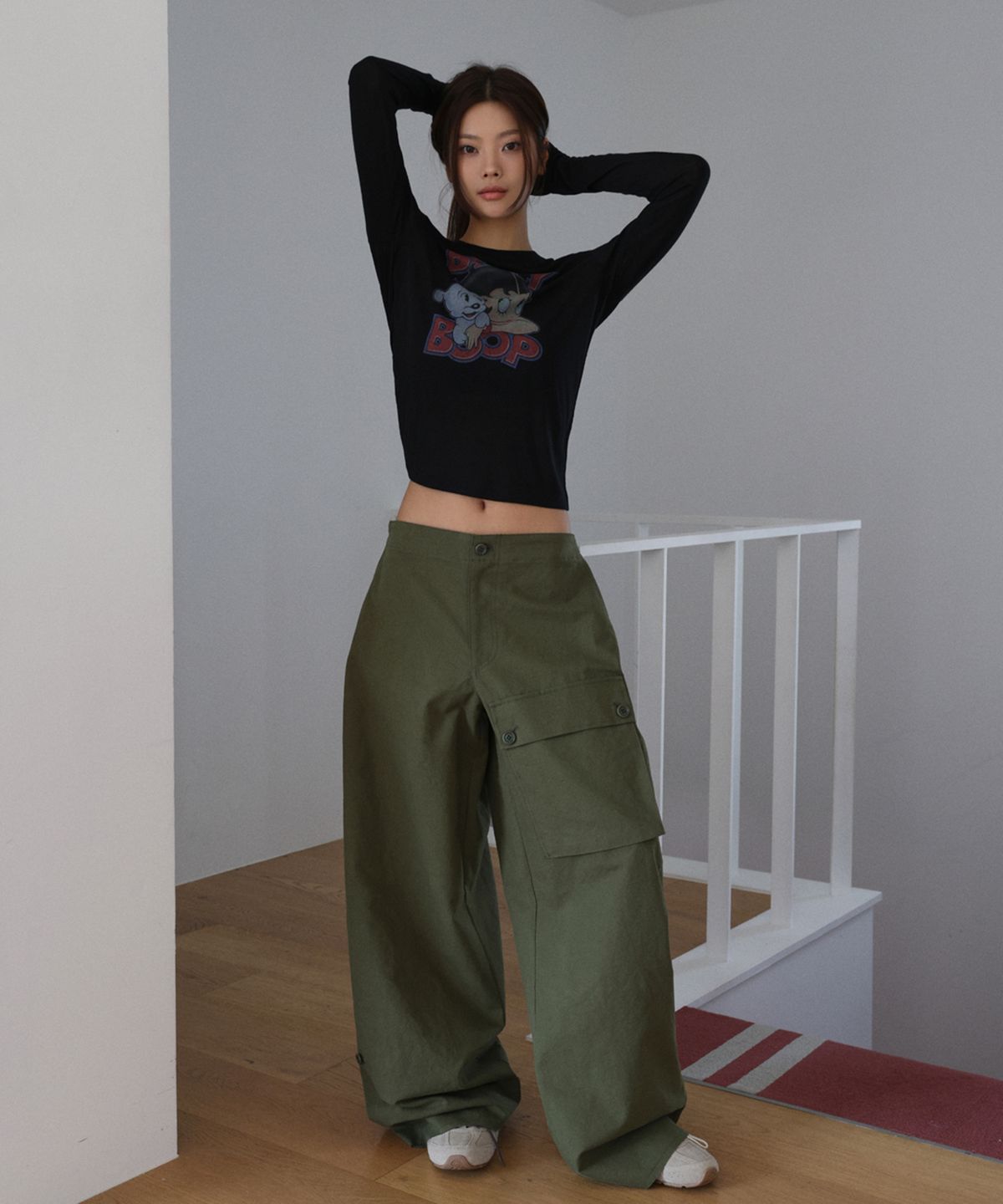 랑거(LANGER) [PLC] utility cargo wide pants_3Colors