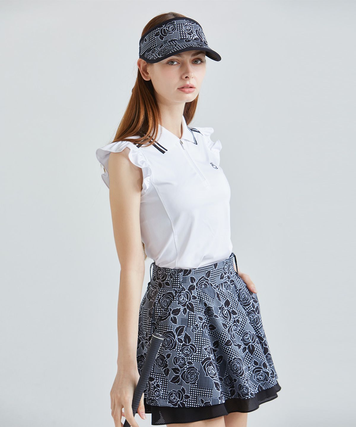 츄쿠츄(CHUCUCHU) 러플 백 메쉬 카라 슬리브리스 탑 (WHITE) CBFSS-TS012W