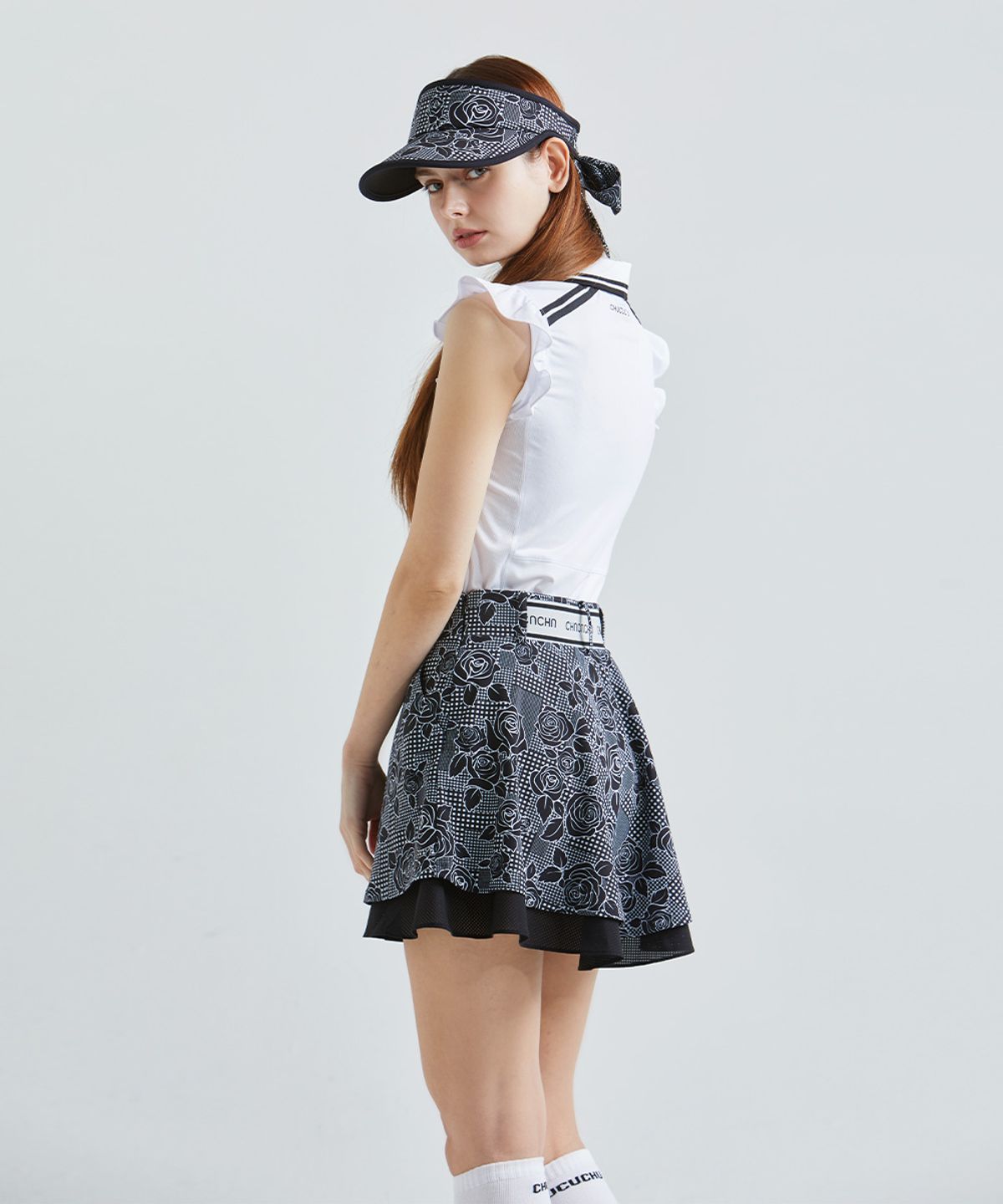 츄쿠츄(CHUCUCHU) 로제 더블 플레어 스커트 (BLACK) CBFSS-SK005W