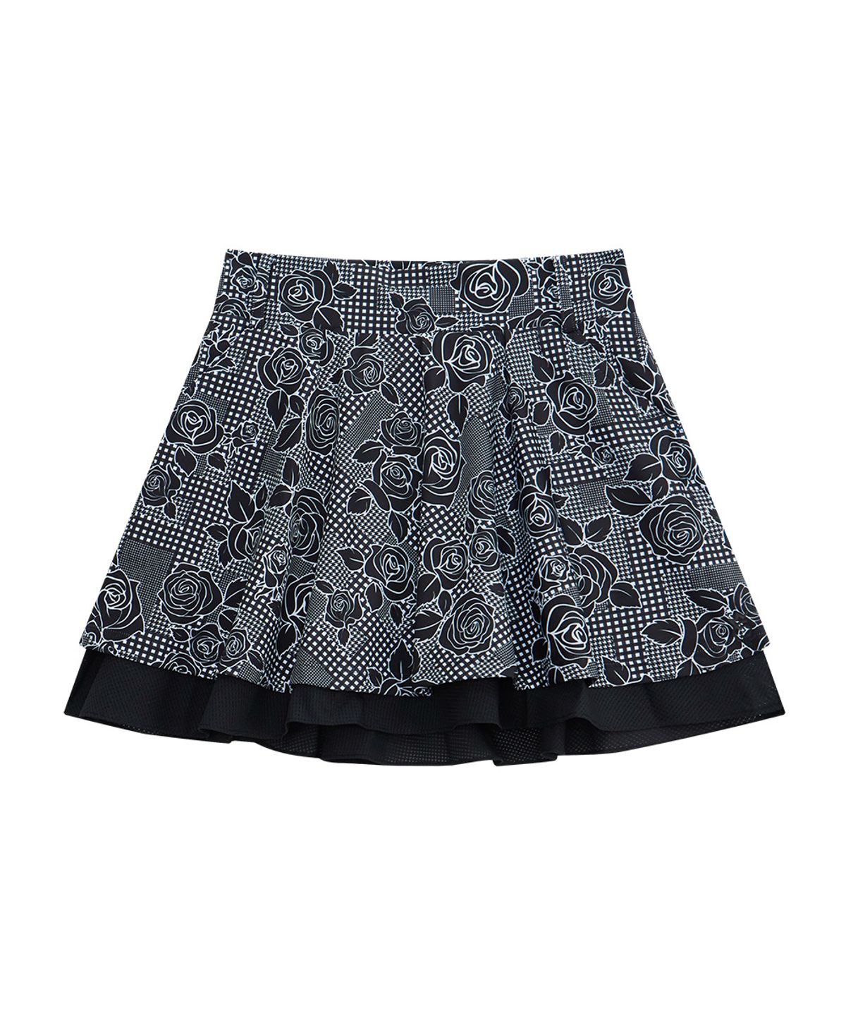 츄쿠츄(CHUCUCHU) 로제 더블 플레어 스커트 (BLACK) CBFSS-SK005W