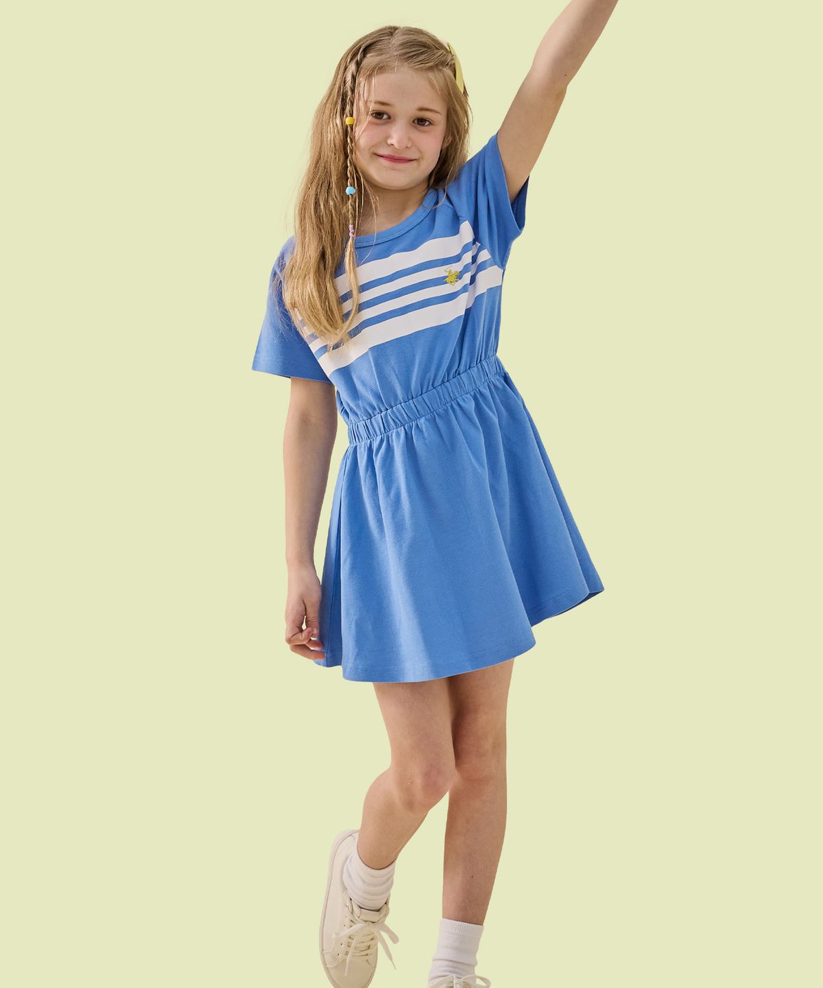 비버리힐즈 폴로클럽 키즈(BEVERLY HILLS POLO CLUB KIDS) 포인트밴딩반팔원피스 [블루]