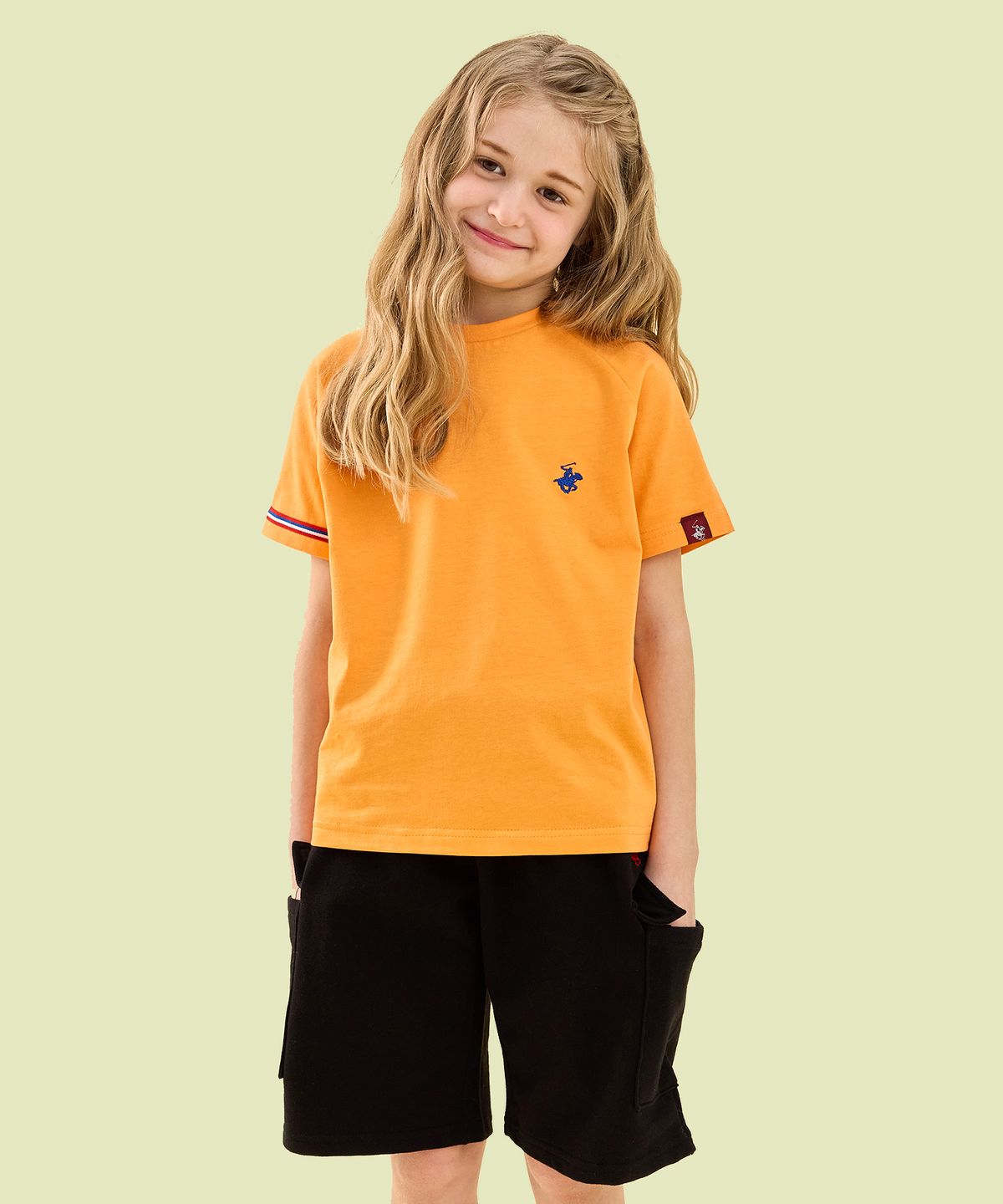 비버리힐즈 폴로클럽 키즈(BEVERLY HILLS POLO CLUB KIDS) 포인트반팔티셔츠 [오렌지]