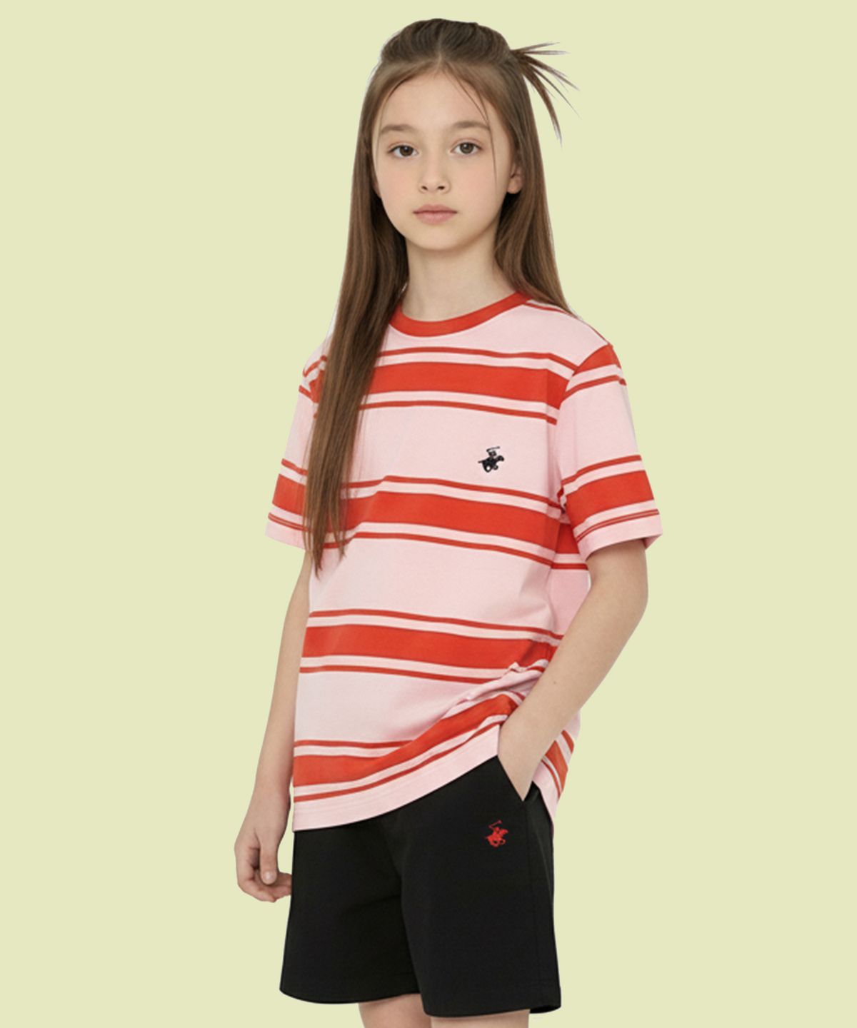 비버리힐즈 폴로클럽 키즈(BEVERLY HILLS POLO CLUB KIDS) 페이지티셔츠 [피치]