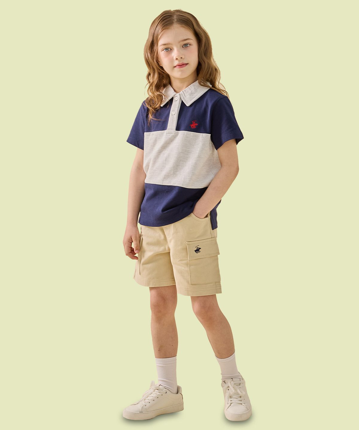 비버리힐즈 폴로클럽 키즈(BEVERLY HILLS POLO CLUB KIDS) 포켓카고반바지 [연베이지]