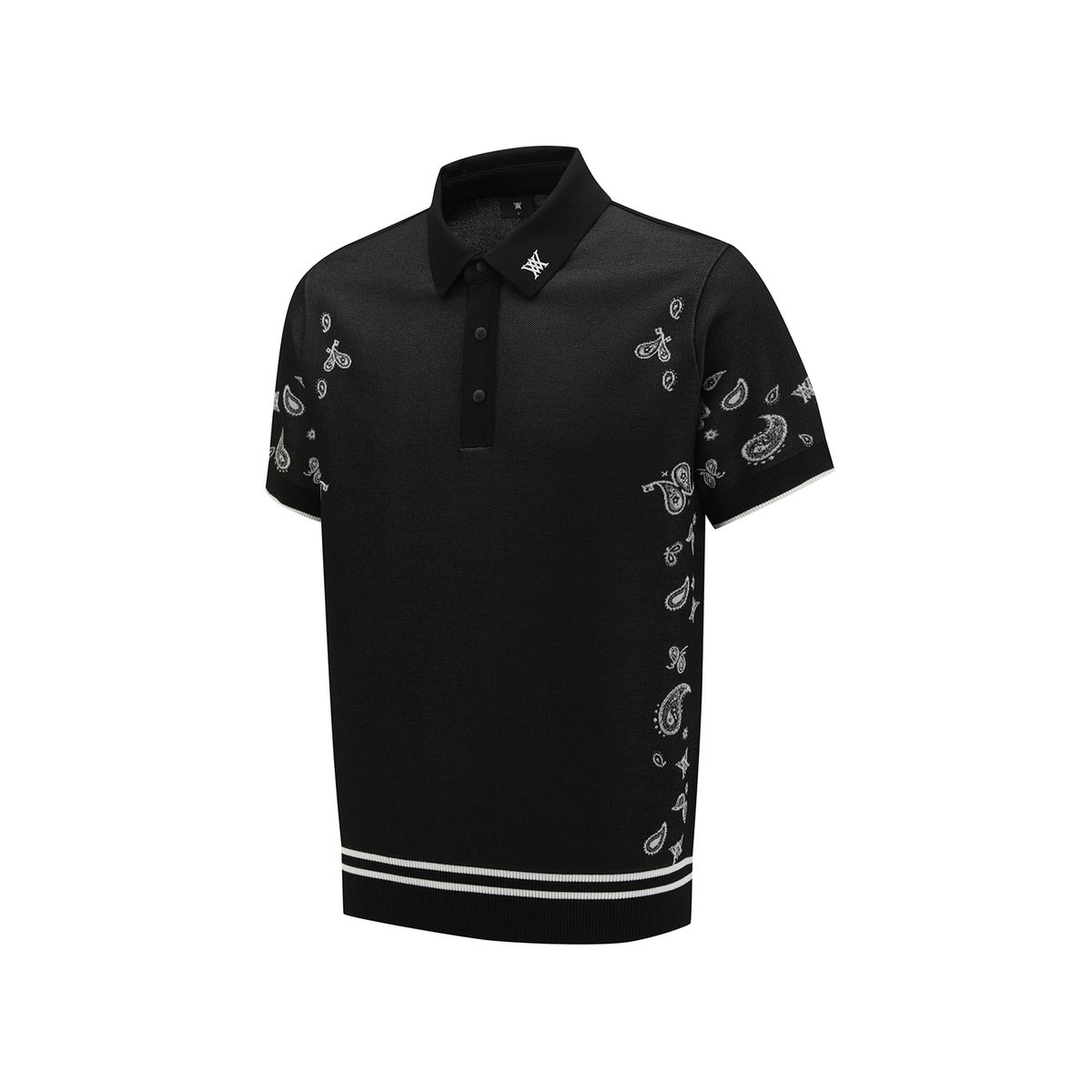 어뉴골프(ANEW GOLF) MEN PAISLEY SHORT SLEEVE SWEATER_BK