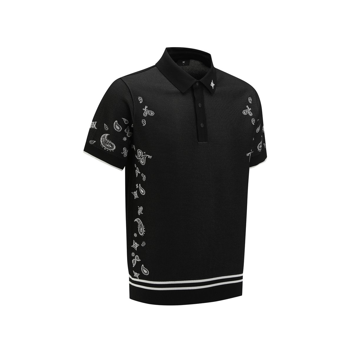 어뉴골프(ANEW GOLF) MEN PAISLEY SHORT SLEEVE SWEATER_BK