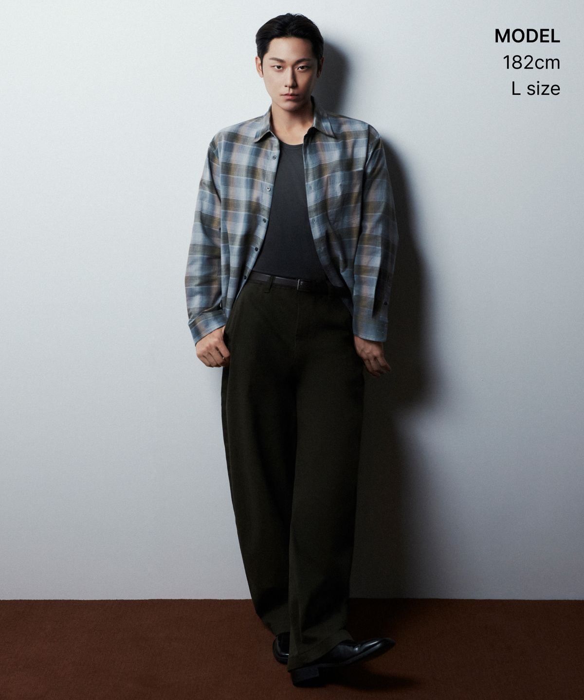 무신사 스탠다드(MUSINSA STANDARD) 릴렉스드 섀도 체크 셔츠 [그레이/브라운]
