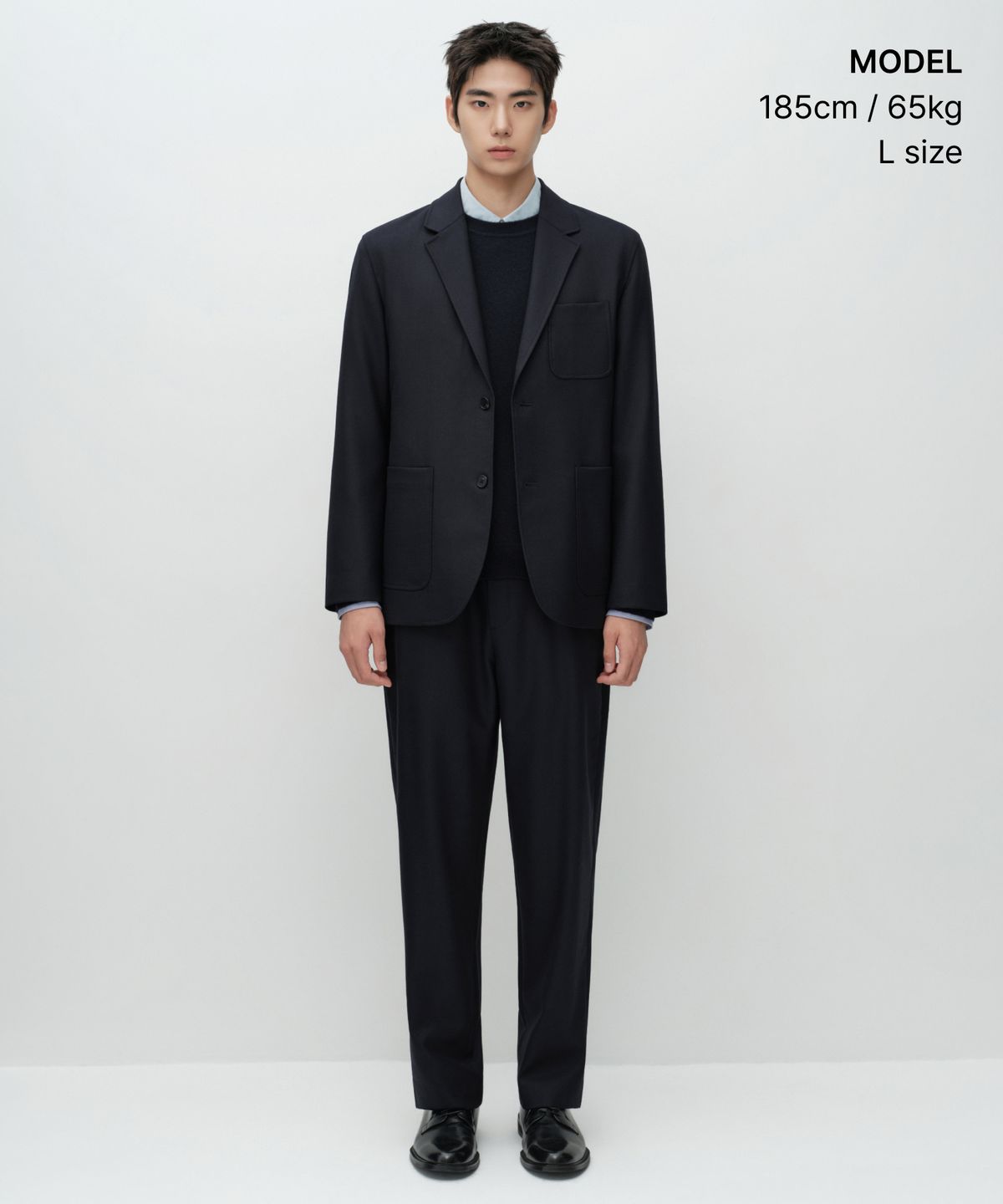무신사 스탠다드(MUSINSA STANDARD) [시티 워커스] 울 블렌드 블레이저 [네이비]