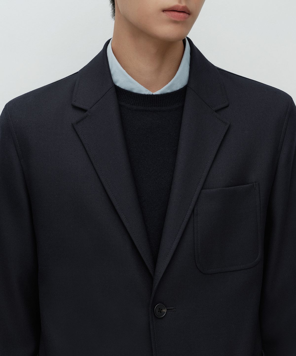 무신사 스탠다드(MUSINSA STANDARD) [시티 워커스] 울 블렌드 블레이저 [네이비]