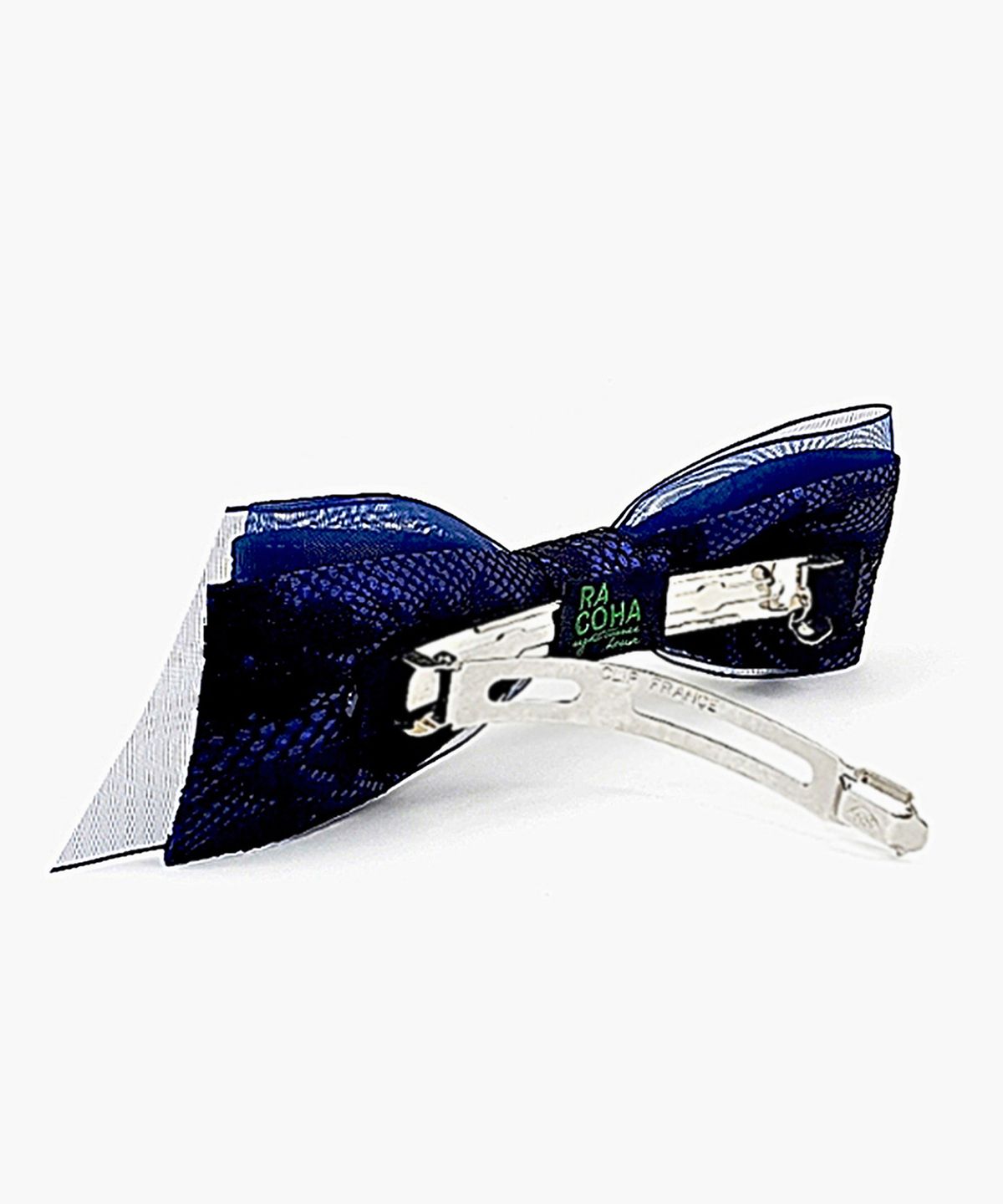 라코하(RACOHA) SABRINA NAVY GREAT Hairpin(새틴 망사 왕리본핀)