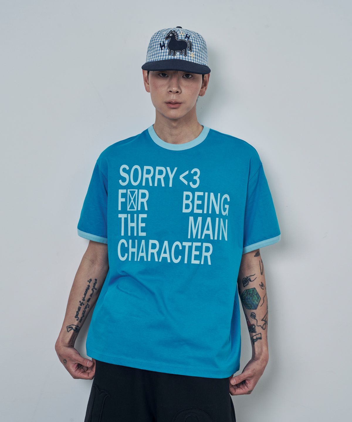루저스클럽(LOSERS CLUB) [2PACK] 슬로건 링거 반팔티셔츠 (4컬러)