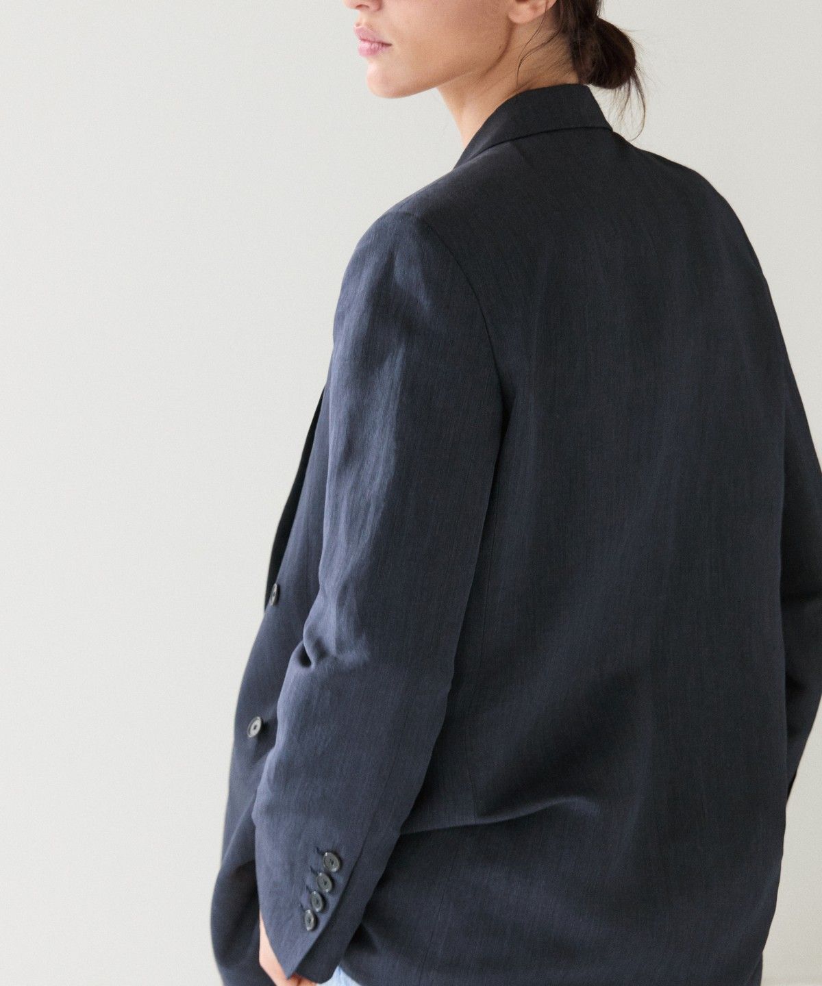 마시모두띠(MASSIMO DUTTI) 멜란지 린넨 더블 브레스트 블레이저