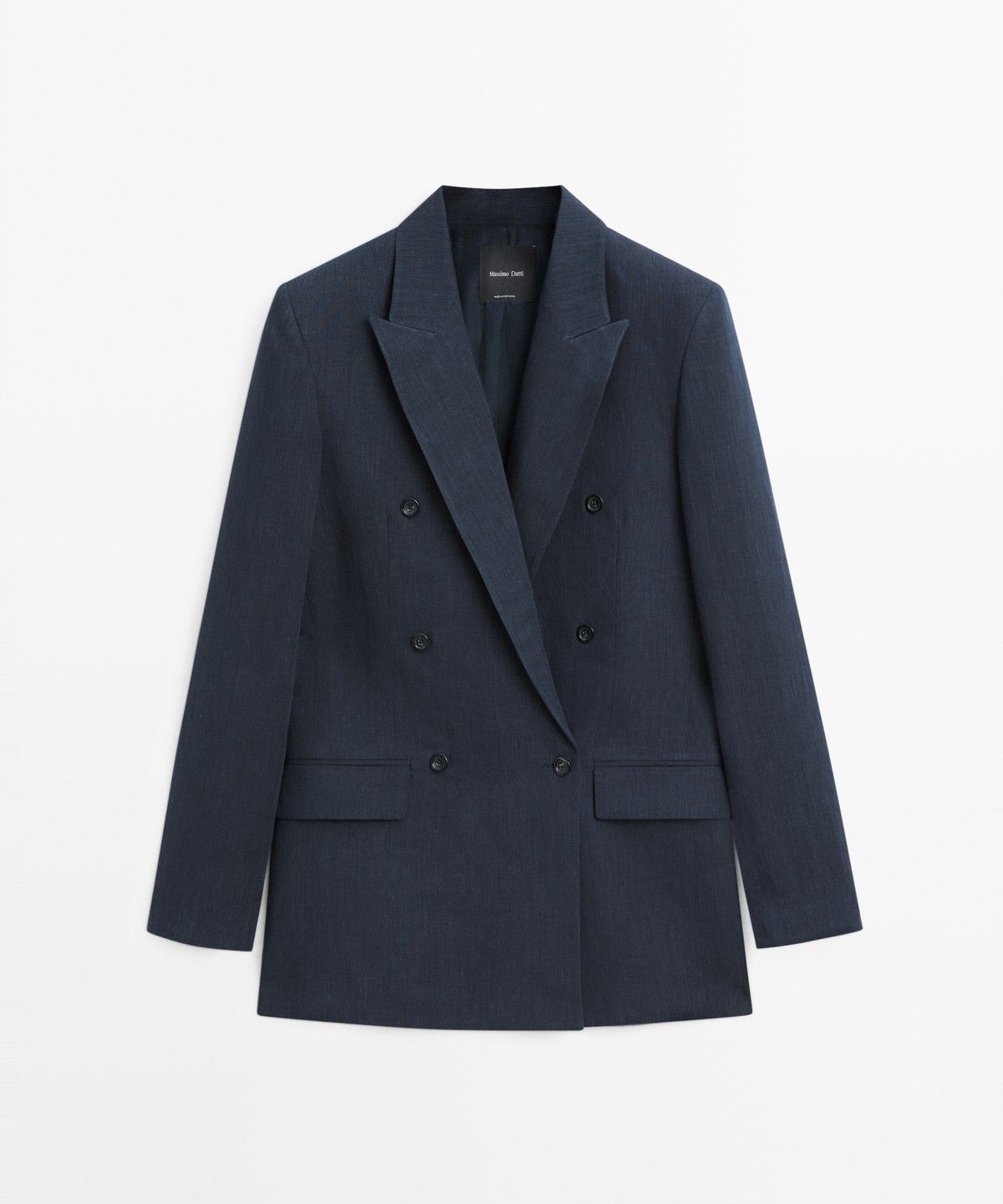 마시모두띠(MASSIMO DUTTI) 멜란지 린넨 더블 브레스트 블레이저