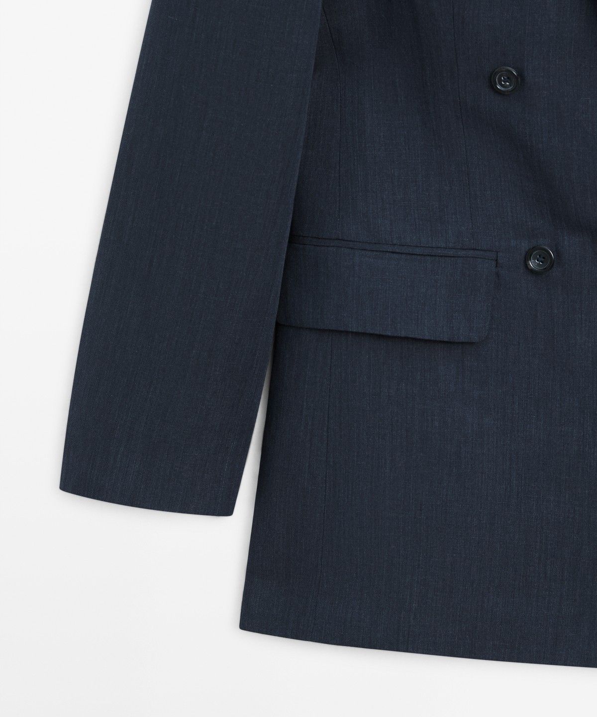 마시모두띠(MASSIMO DUTTI) 멜란지 린넨 더블 브레스트 블레이저