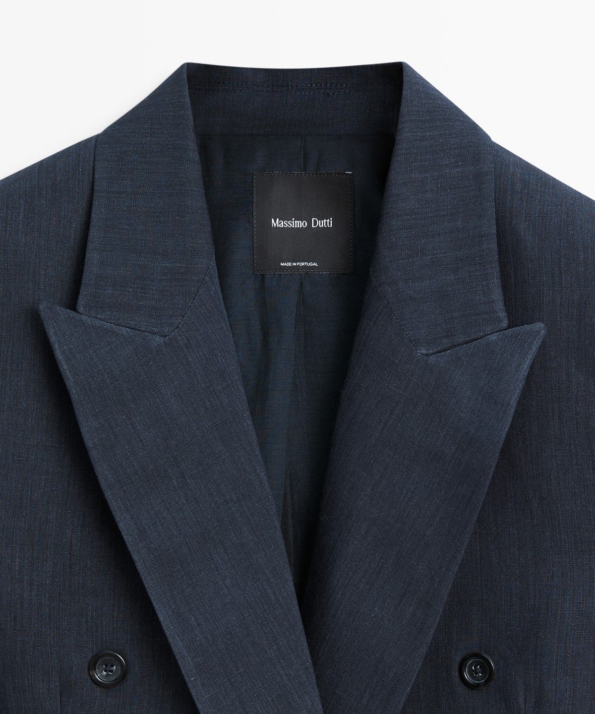마시모두띠(MASSIMO DUTTI) 멜란지 린넨 더블 브레스트 블레이저