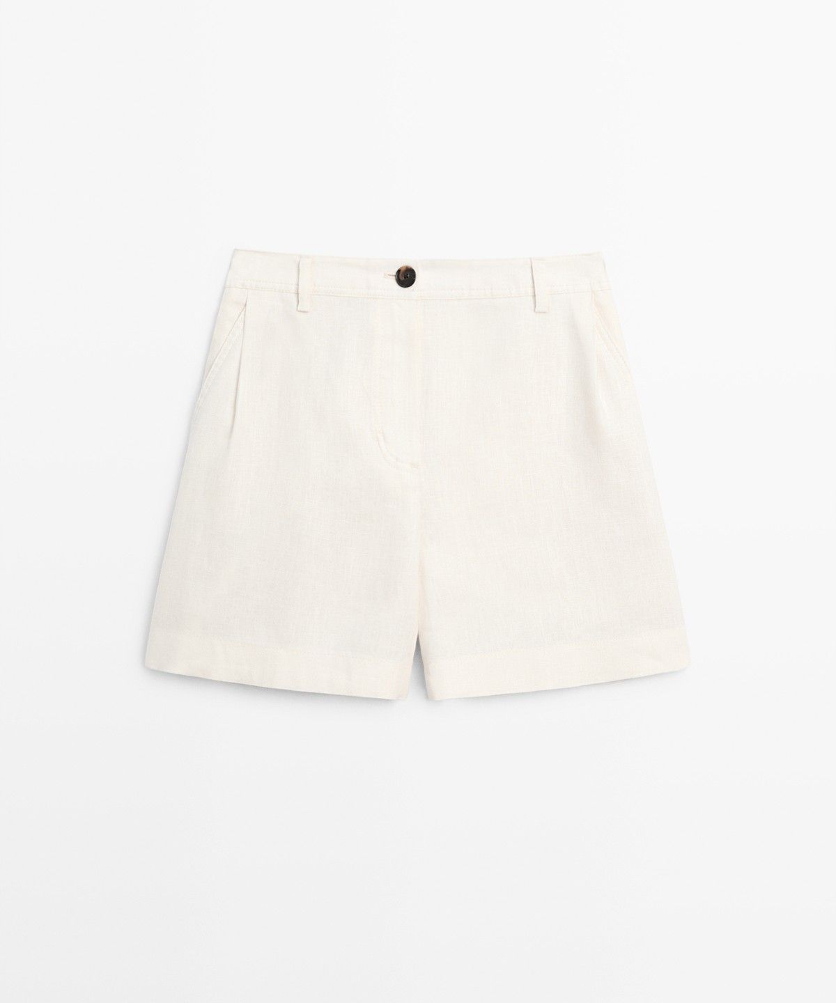 마시모두띠(MASSIMO DUTTI) 100% 린넨 플리츠 쇼츠
