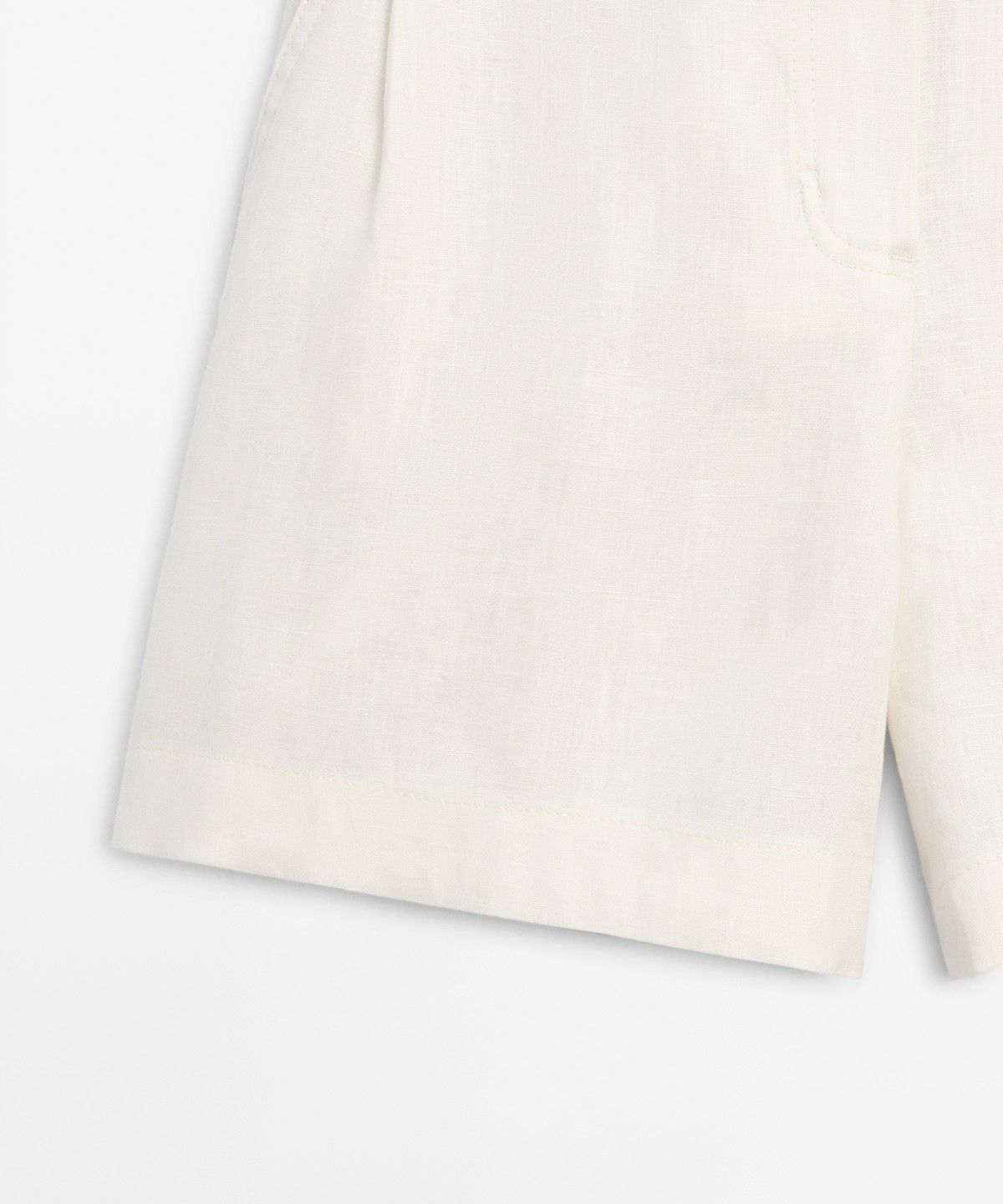 마시모두띠(MASSIMO DUTTI) 100% 린넨 플리츠 쇼츠