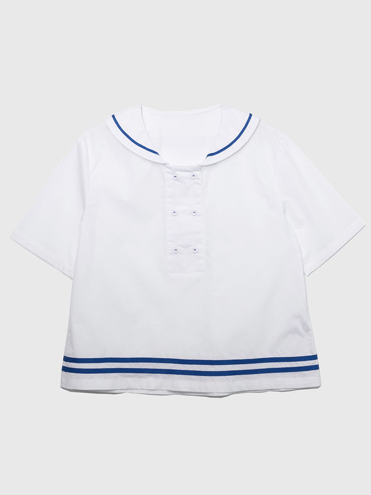 빈센트네이비(VINCENT NAVY) 세화 세일러 블라우스_화이트