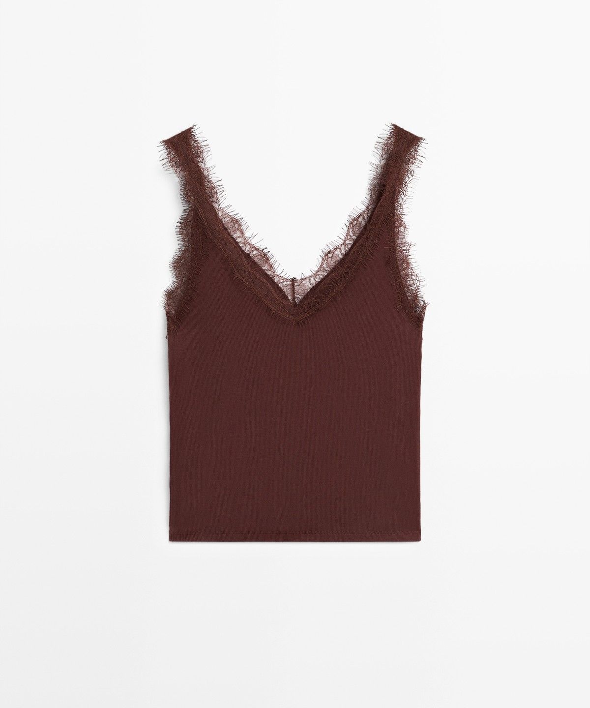마시모두띠(MASSIMO DUTTI) 레이스 디테일 스트랩 탑