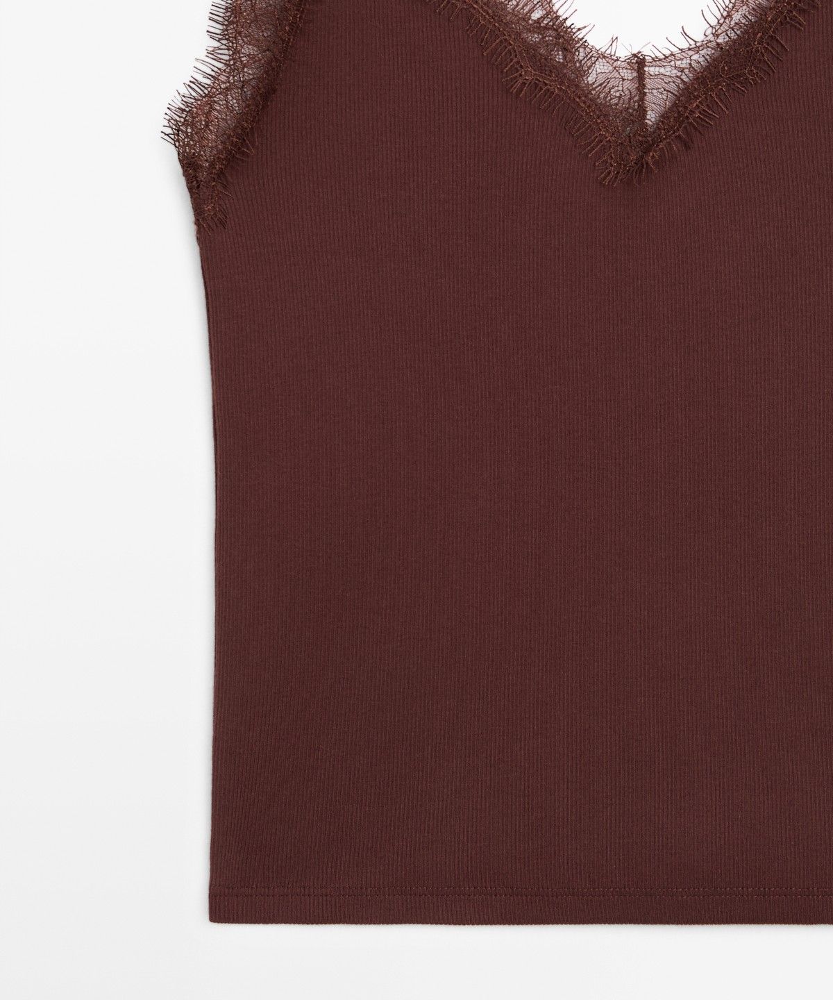 마시모두띠(MASSIMO DUTTI) 레이스 디테일 스트랩 탑