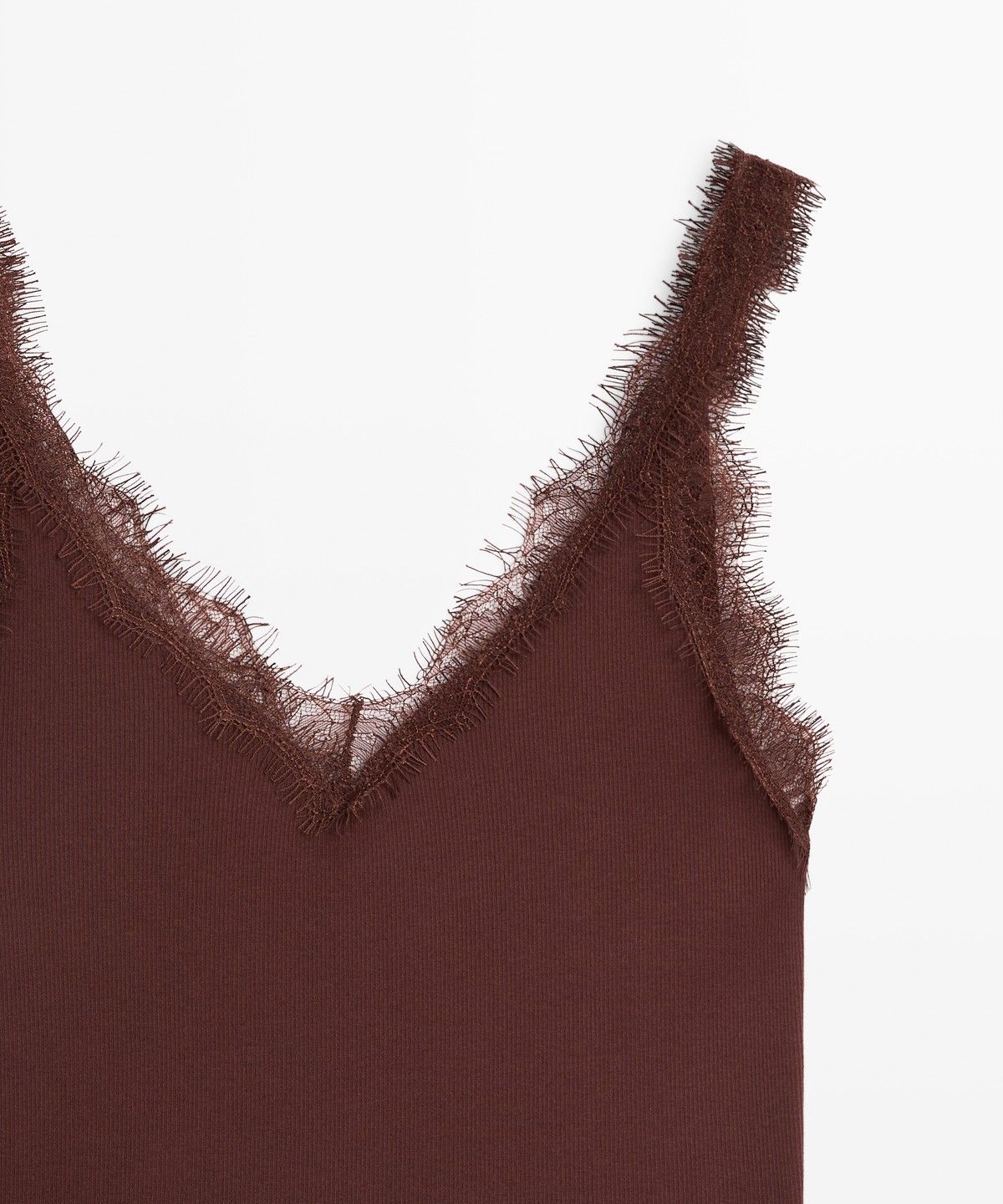마시모두띠(MASSIMO DUTTI) 레이스 디테일 스트랩 탑