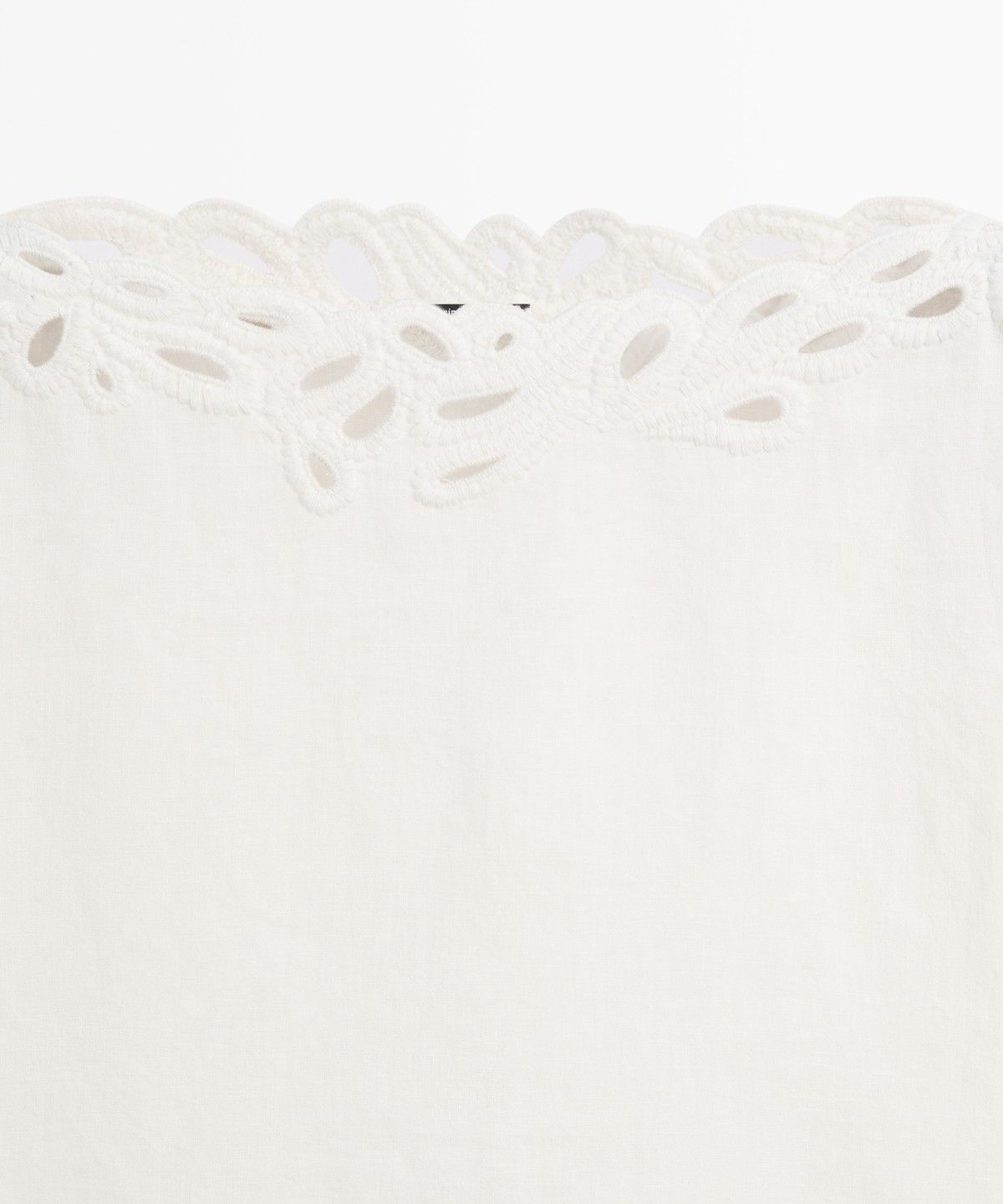 마시모두띠(MASSIMO DUTTI) 자수 디테일 린넨 보트넥 블라우스