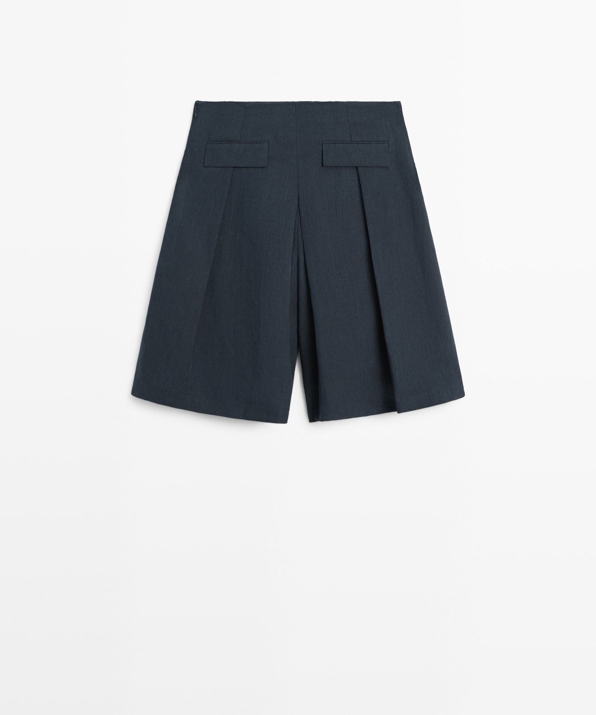 마시모두띠(MASSIMO DUTTI) 플리츠 디테일 린넨 버뮤다 팬츠