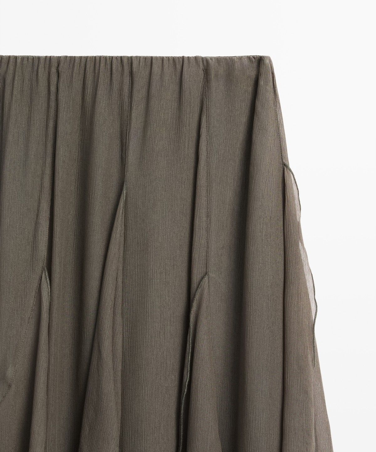 마시모두띠(MASSIMO DUTTI) 프릴 디테일 플루이드 미디 스커트