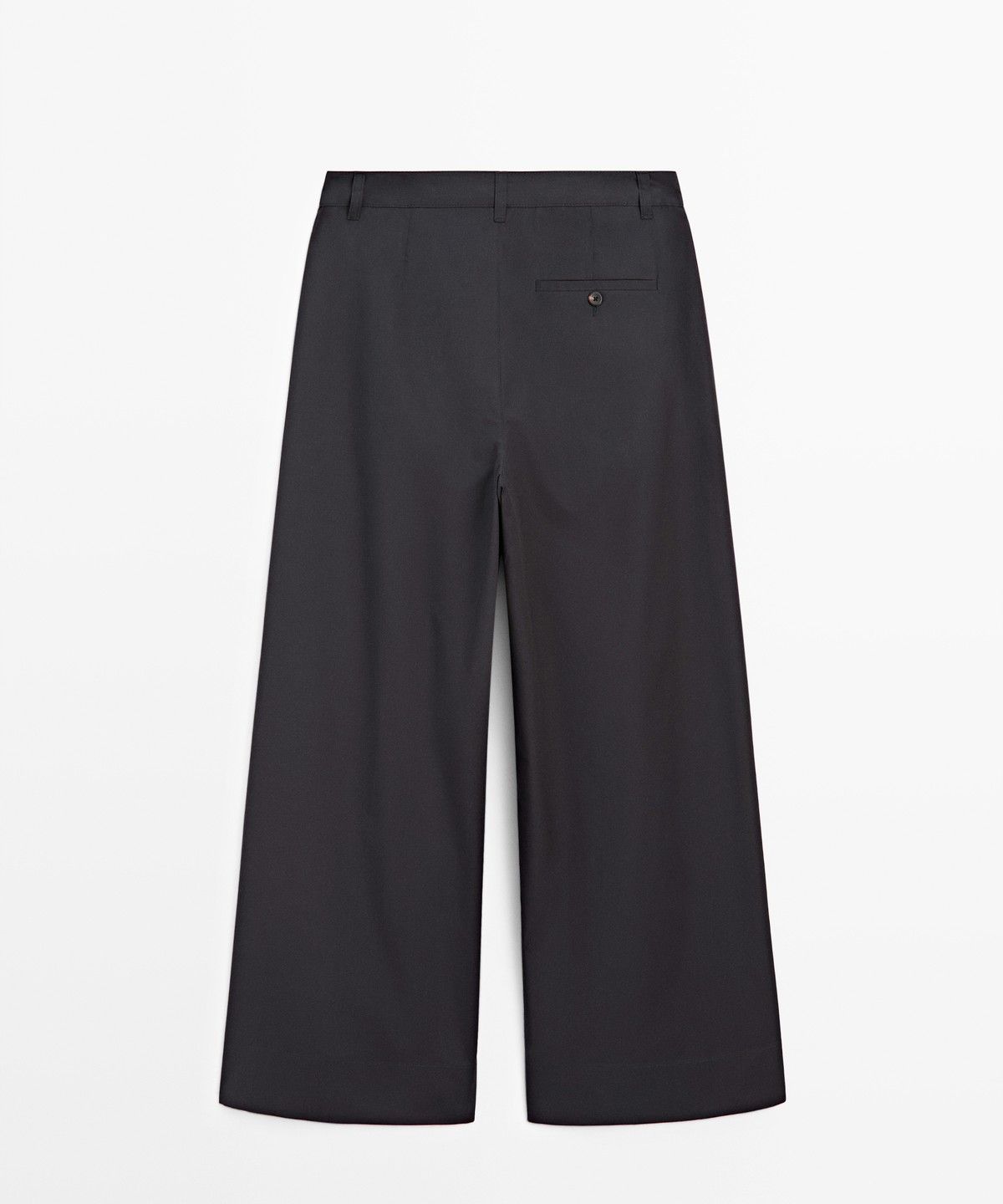 마시모두띠(MASSIMO DUTTI) 코튼 블렌드 플리츠 와이드 팬츠