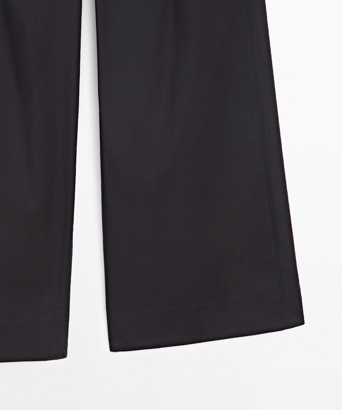 마시모두띠(MASSIMO DUTTI) 코튼 블렌드 플리츠 와이드 팬츠