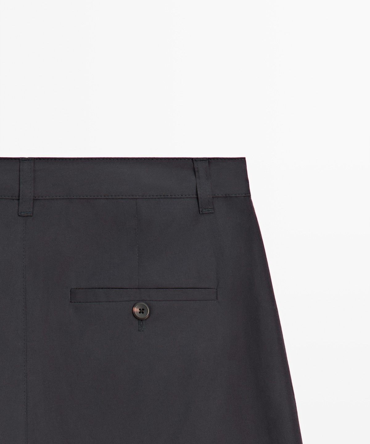 마시모두띠(MASSIMO DUTTI) 코튼 블렌드 플리츠 와이드 팬츠